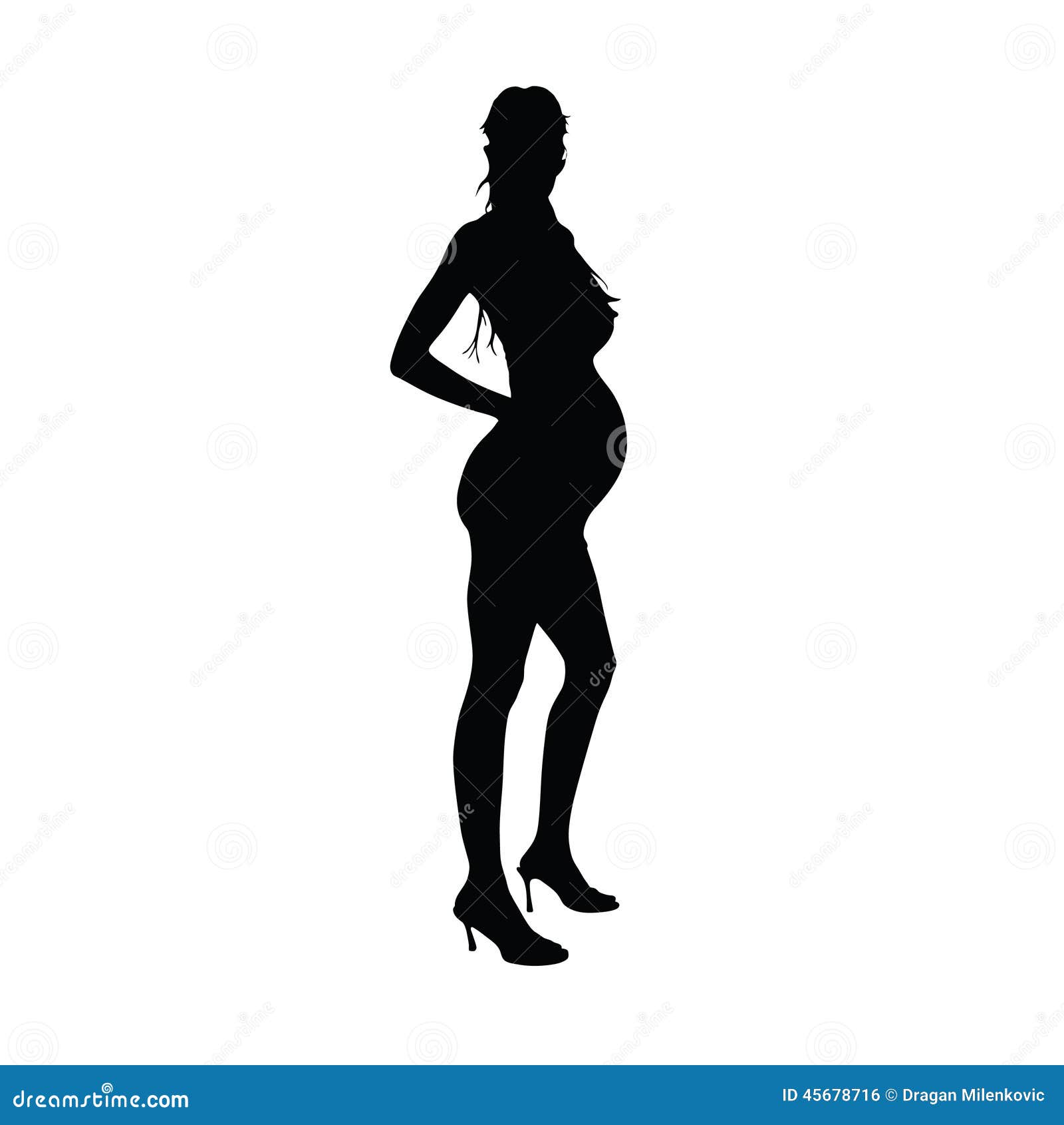 Download Expectant Mother Vector Silhouette Illustration Stock ...