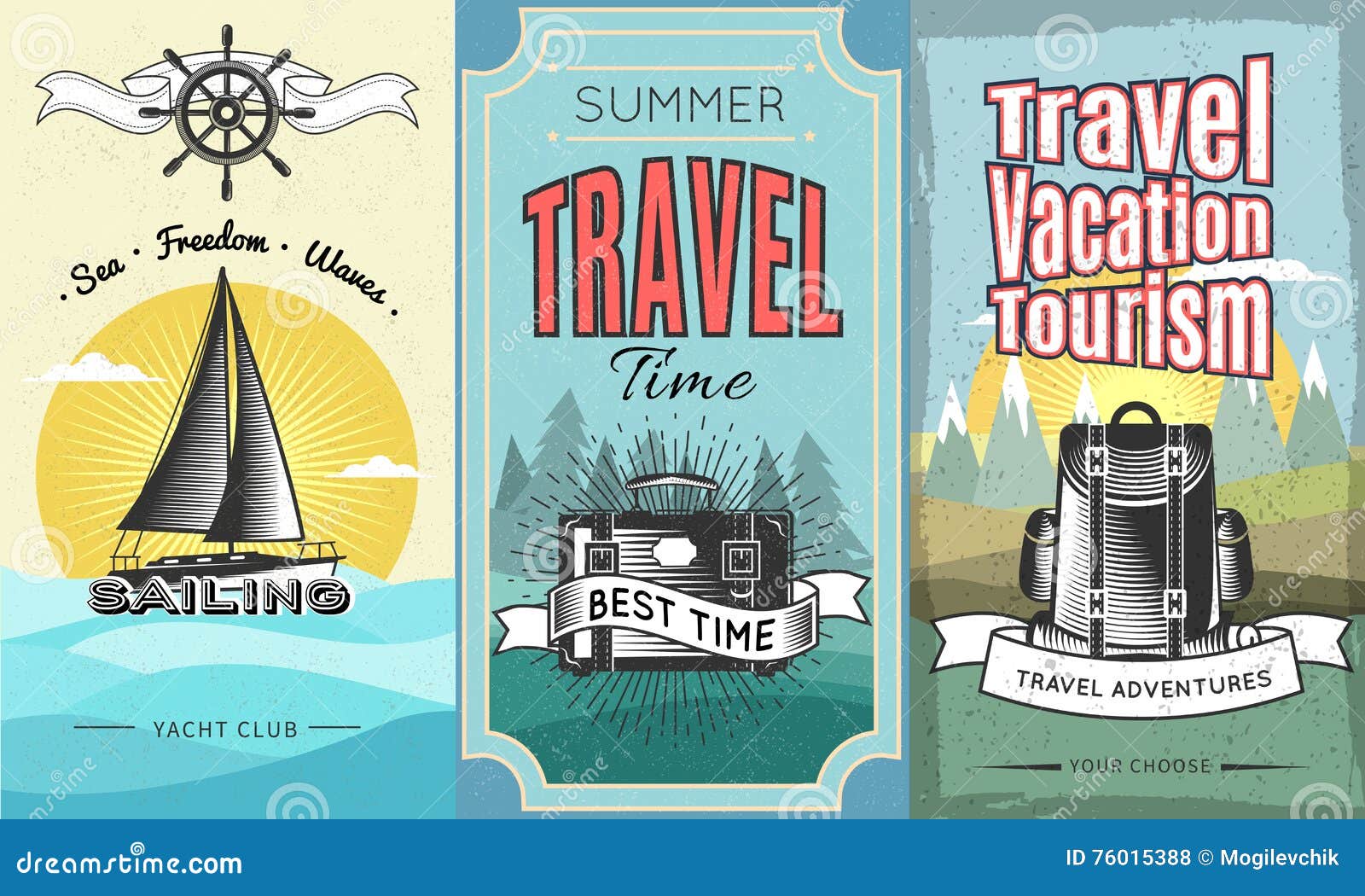 Expeditions Vertical Banner Set Stock Vector Illustration Of