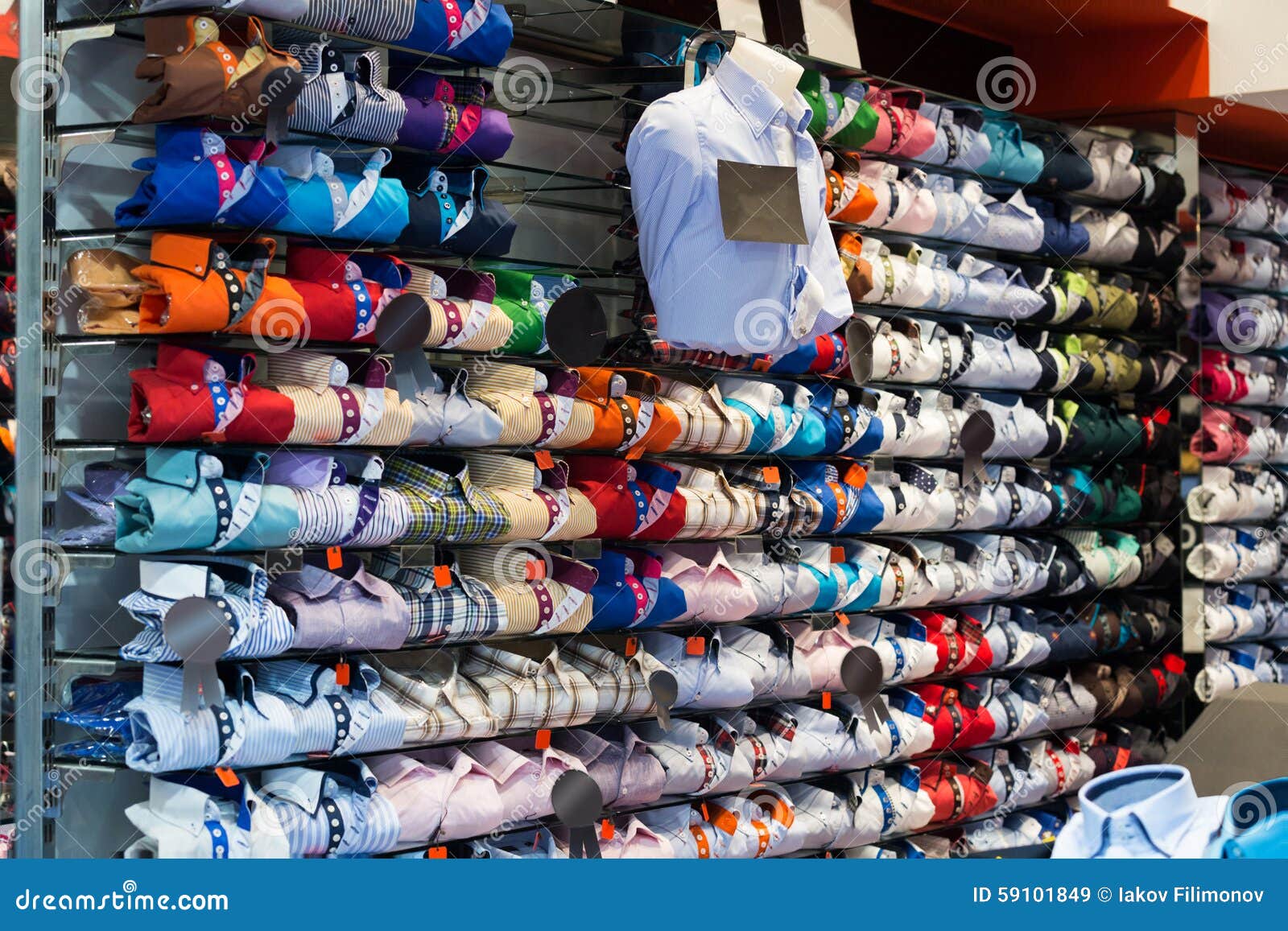 Expensive Apparel Store with Cotton Shirts Stock Image Image of