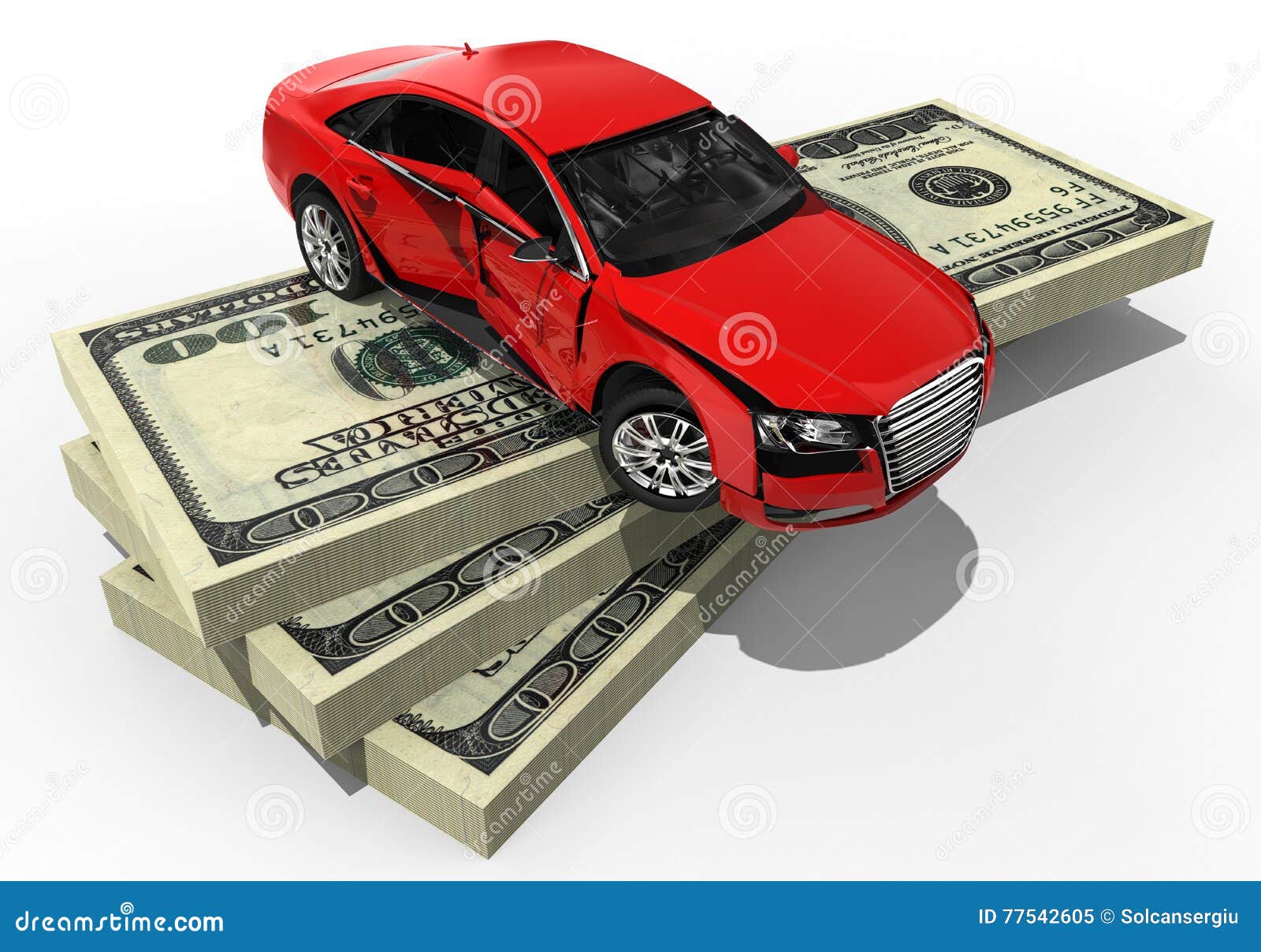 Expensive car insurance stock illustration. Illustration