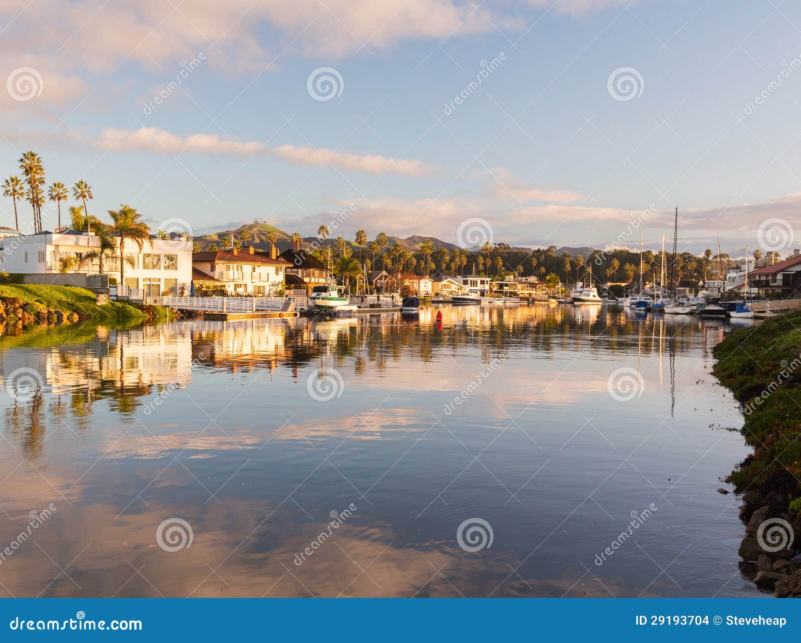 Expensive Homes and Boats Ventura Stock Photo Image of community