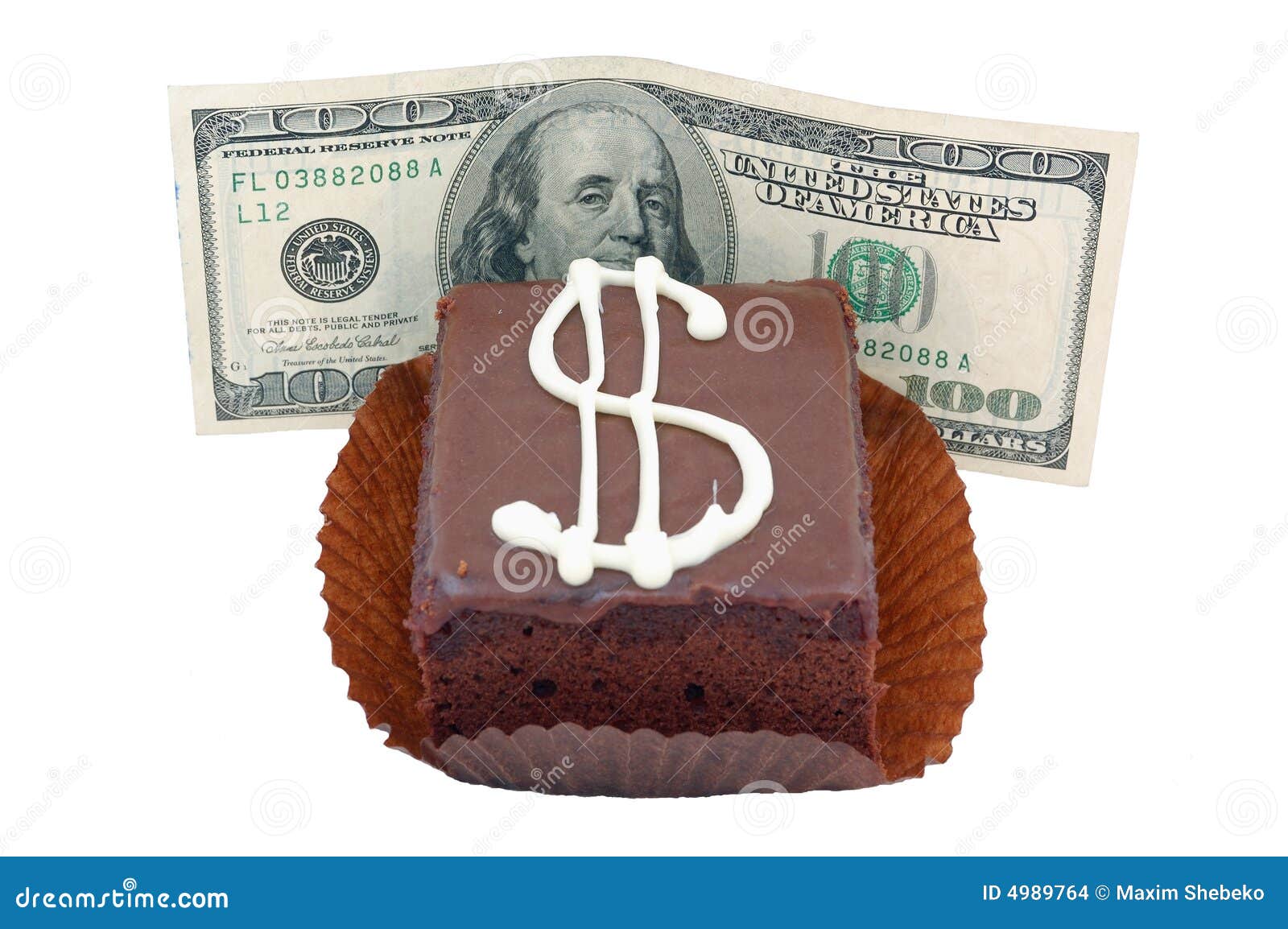 Expensive spongecake! stock photo. Image of sign, symbol 4989764