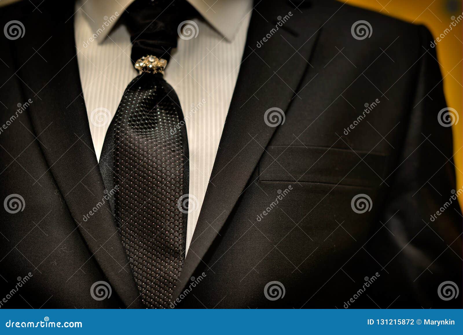 Expensive Suit. Classically Tie and Luxury Tie Clip Stock Photo - Image ...