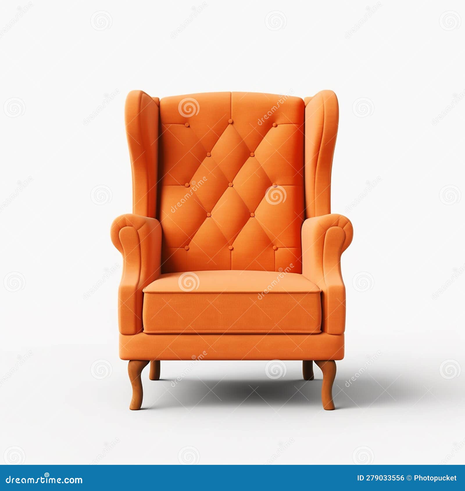Orange Wingback Chair stock illustration. Illustration of room 279033556