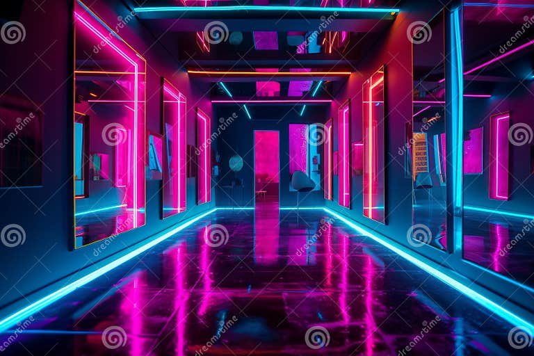 Symmetric Neon Interior: Magenta, Cerulean and Unique Award-Winning ...