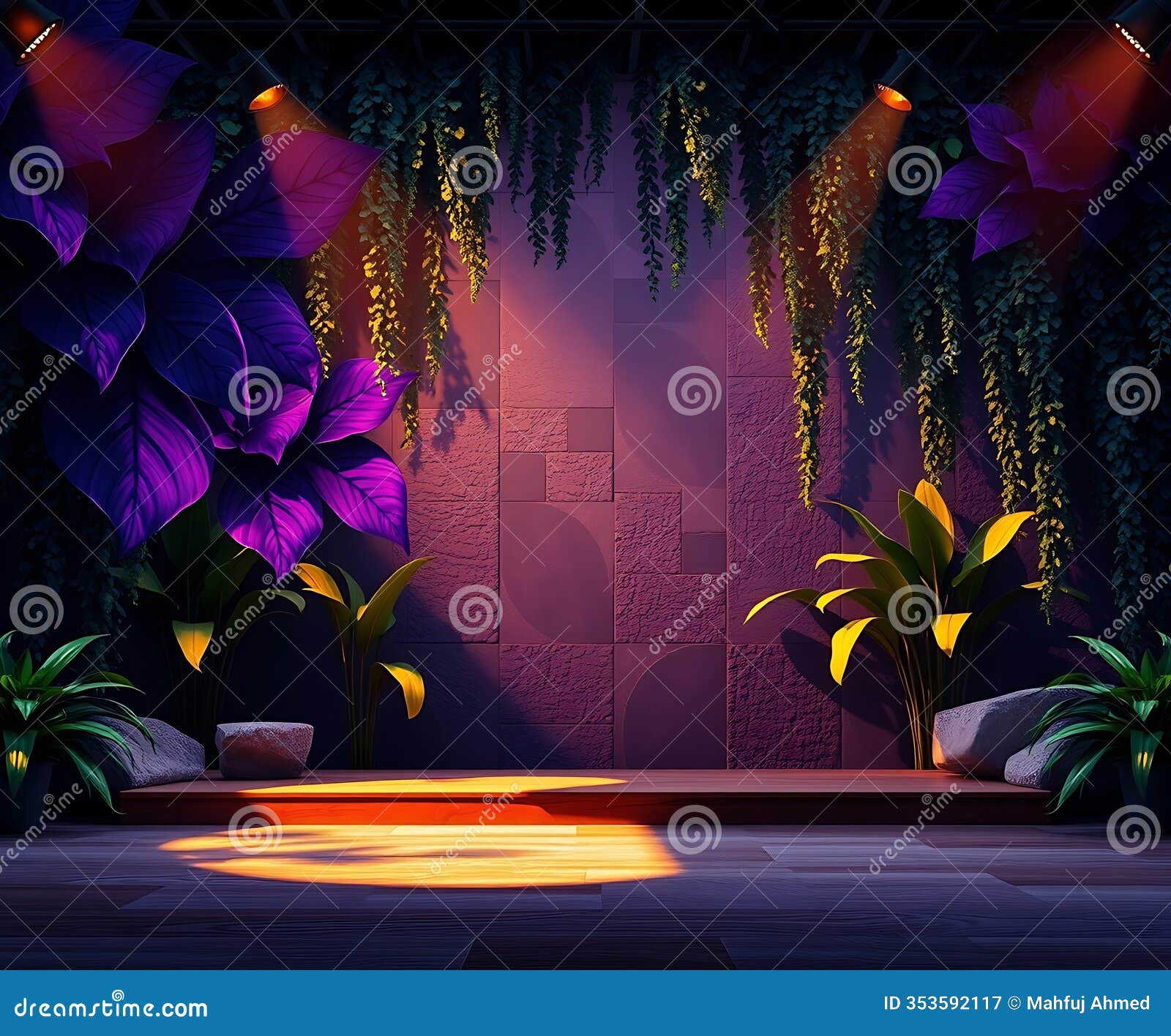 creative and unique luxurious event stage with beautiful presentation background