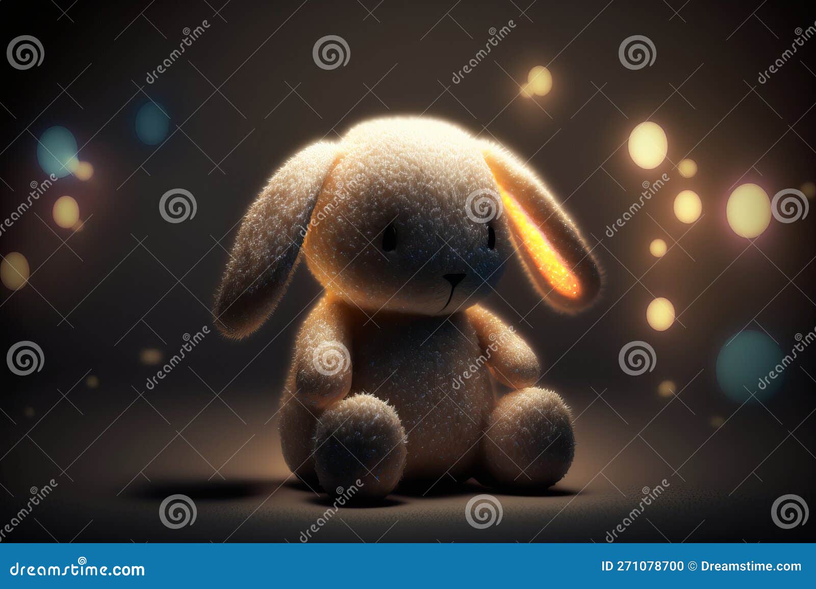 Shiny Easter Bunny Toy. AI Generative. Stock Photo Image of card