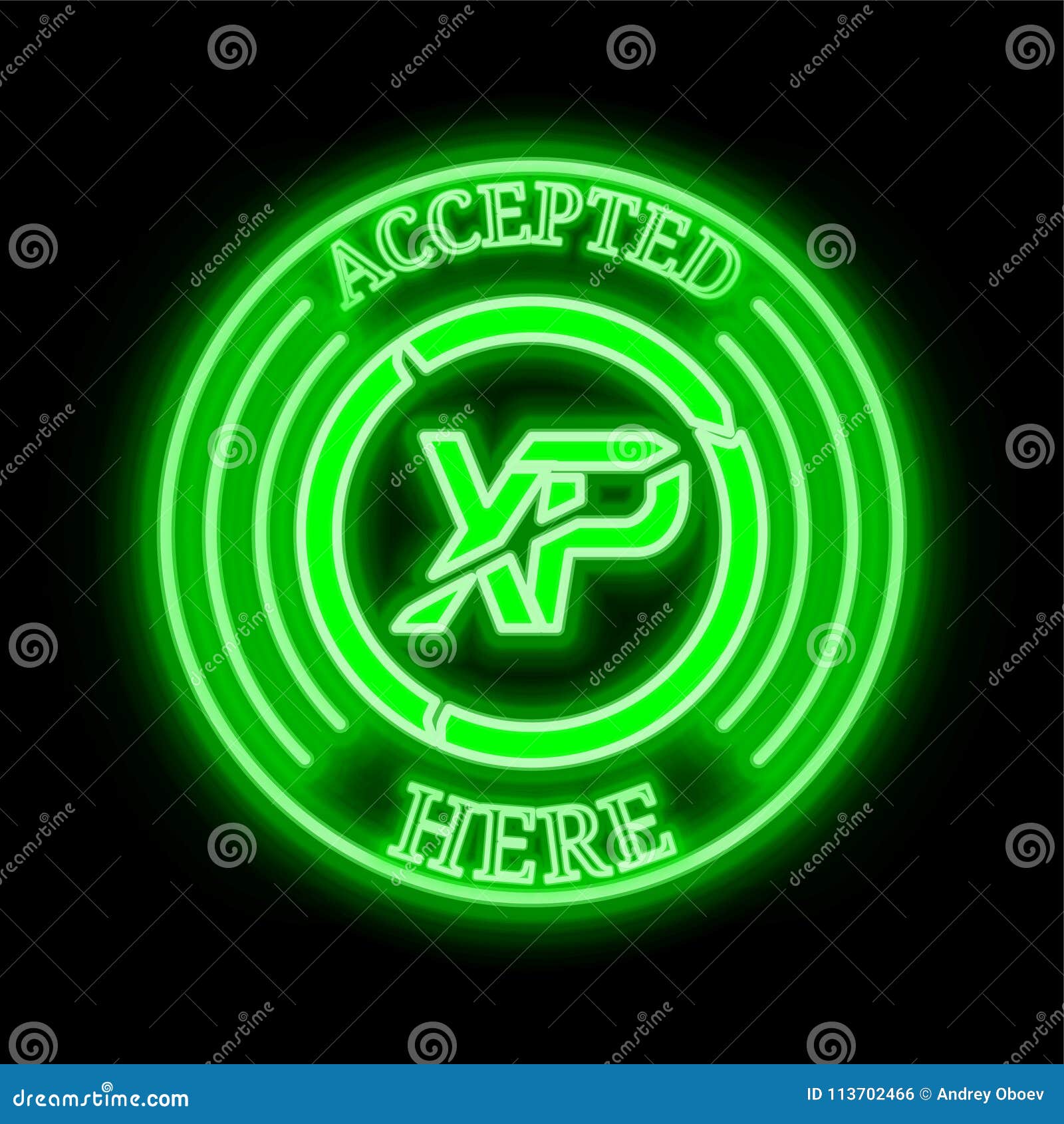 Experience Points XP Accepted Here Sign Stock Vector ...