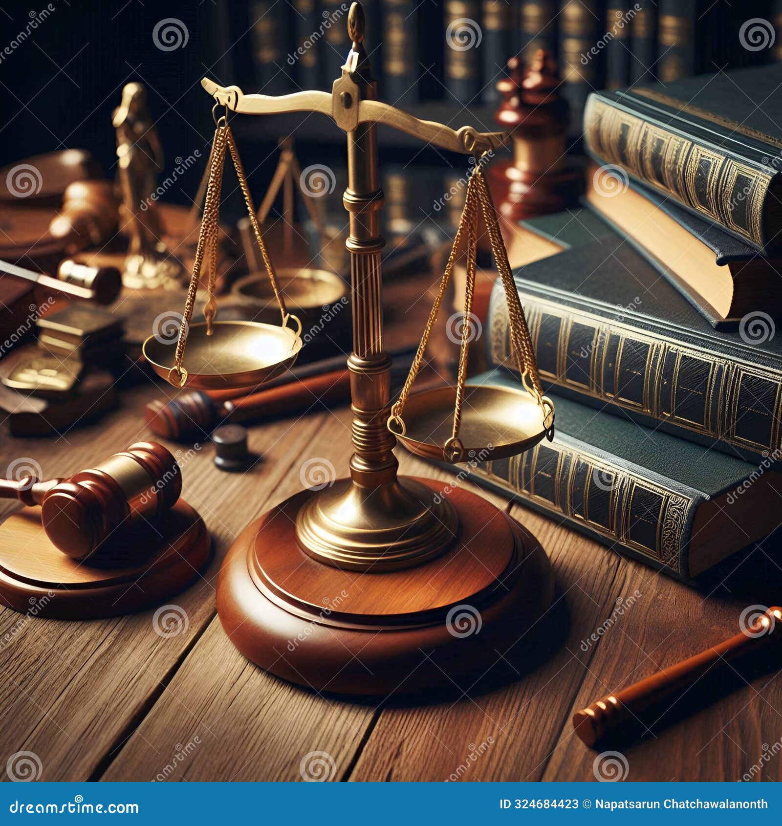 elegant gold scales of justice and the code of law, generative ai.