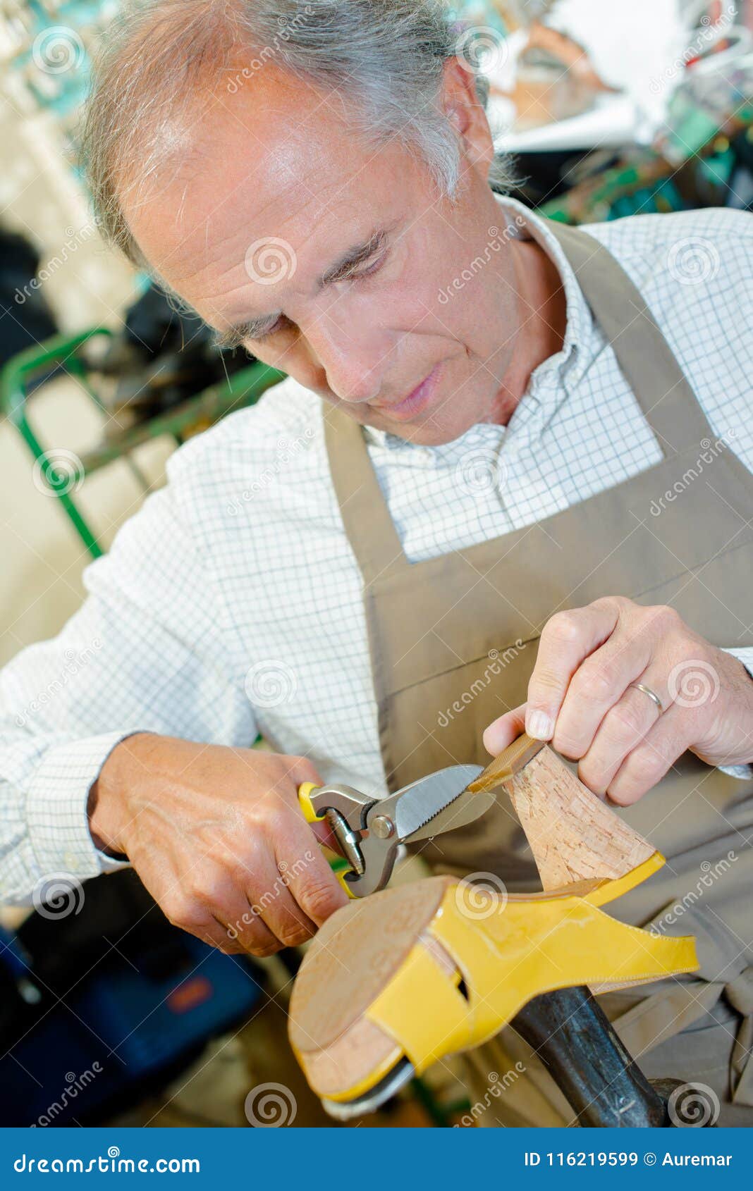 Experienced Shoemaker Hard at Work Stock Image Image of manufacturing