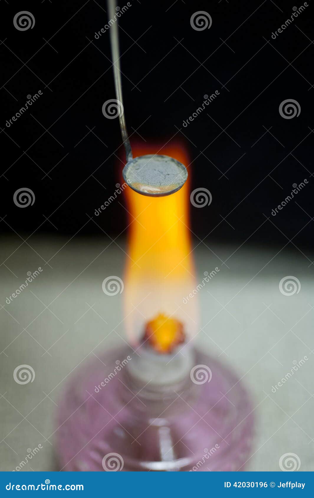 The Experiment Burn of Copper Stock Photo Image of alcohol