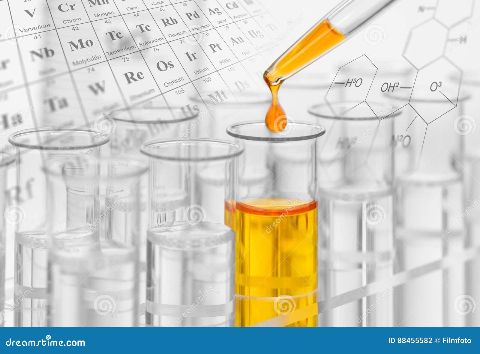 Experiment in Chemical Lab with Liquid in Test Tube Stock Photo Image