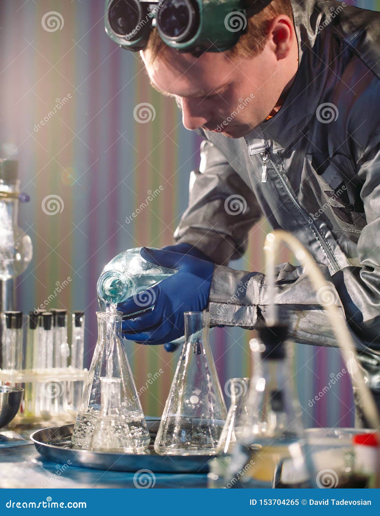 Experiments in a Chemistry Lab. Conducting an Experiment in the