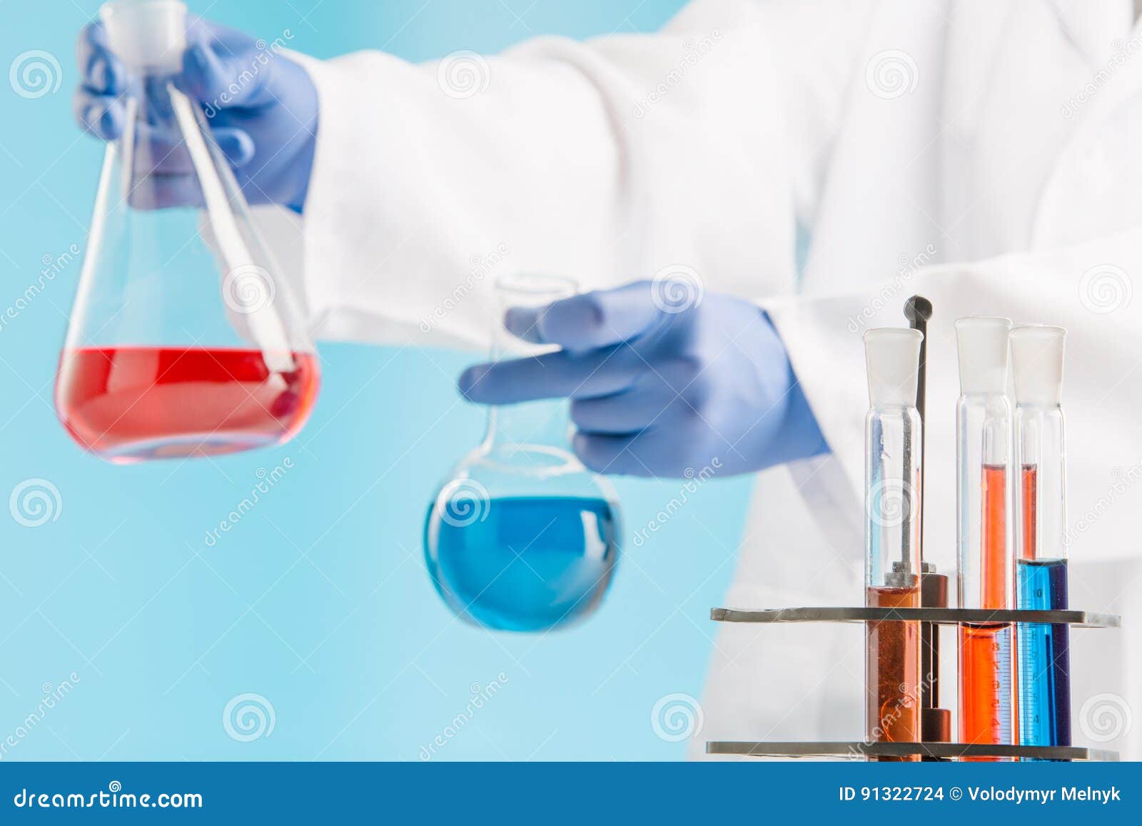 Experiments in a Chemistry Lab. Conducting an Experiment in the