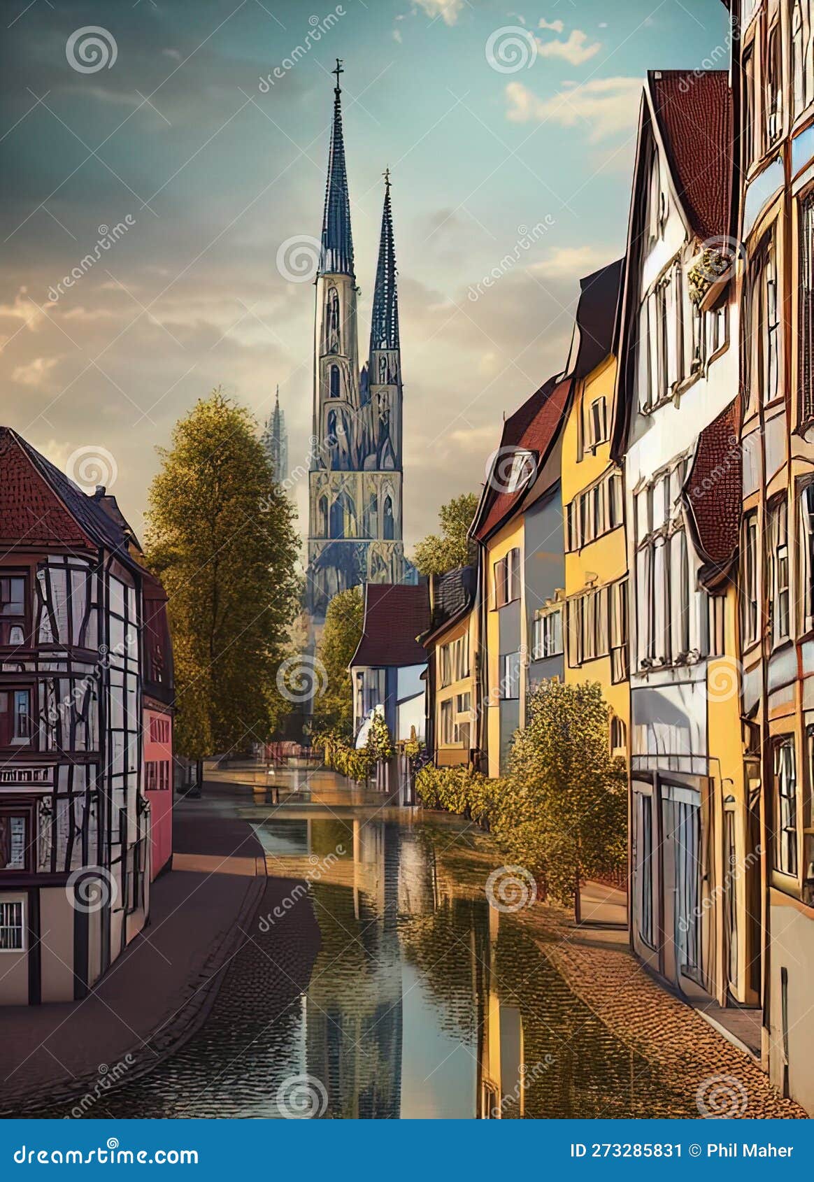 Wesel, North Rhine-Westphalia, Germany. Generative AI. Stock Image