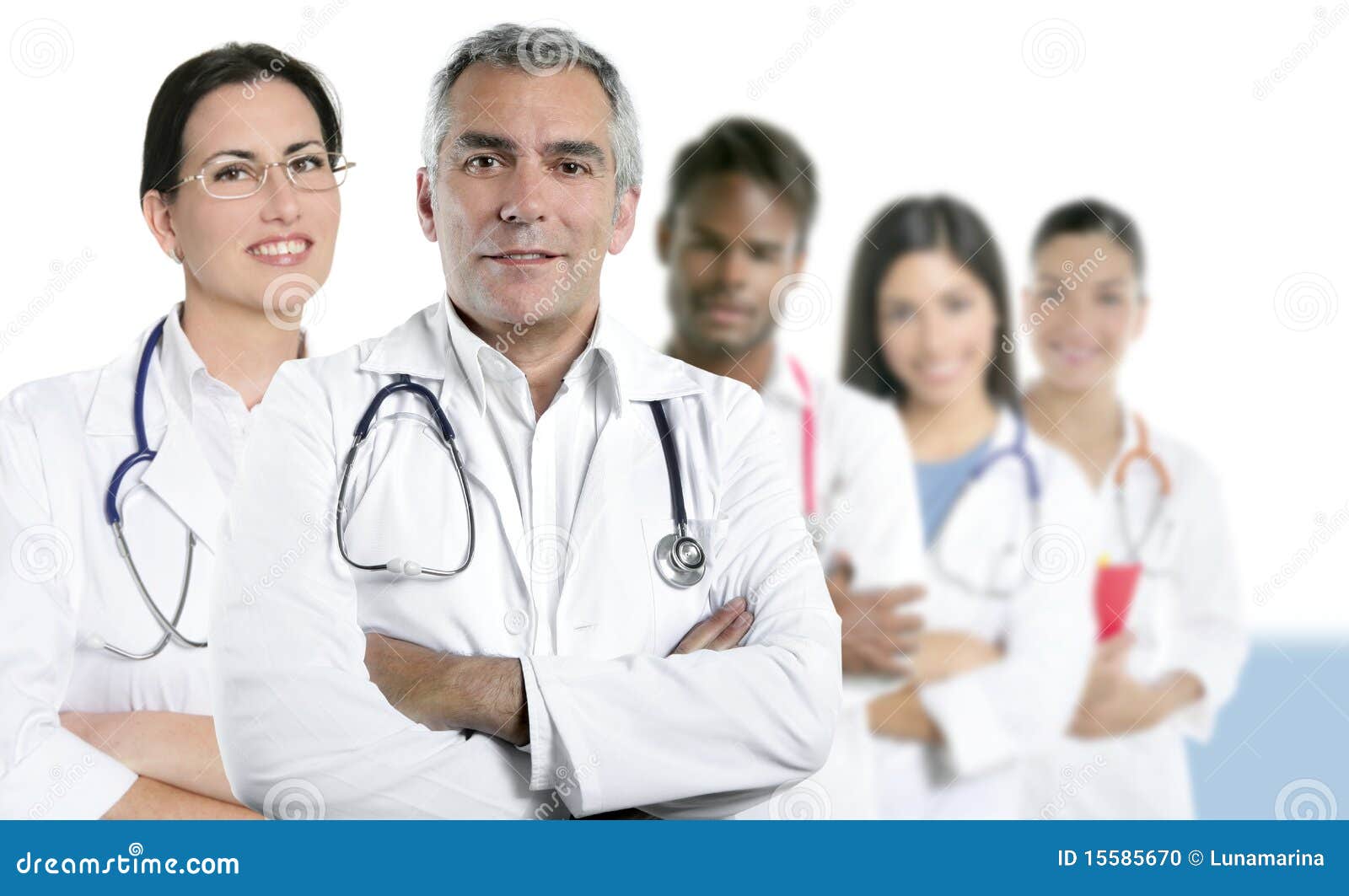 expertise doctor multiracial nurse team row