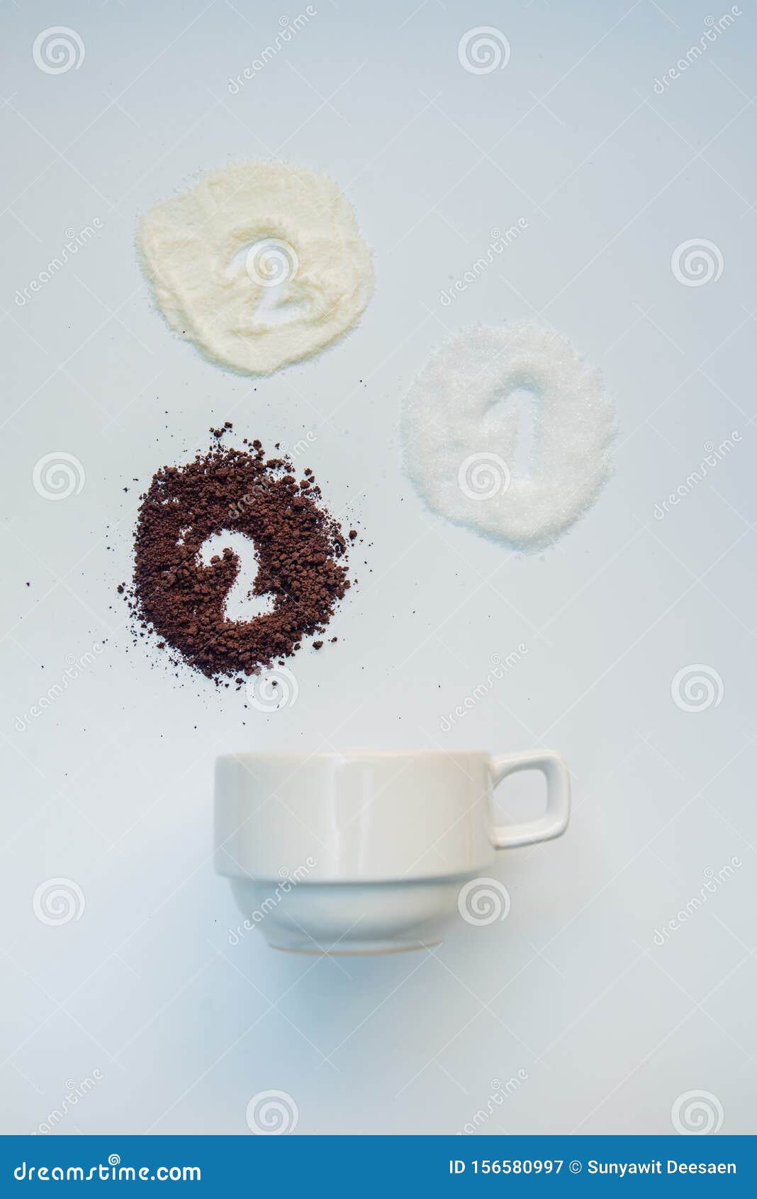 Explained Hot Coffee Ratio Ingredients Mix Isolated White Background