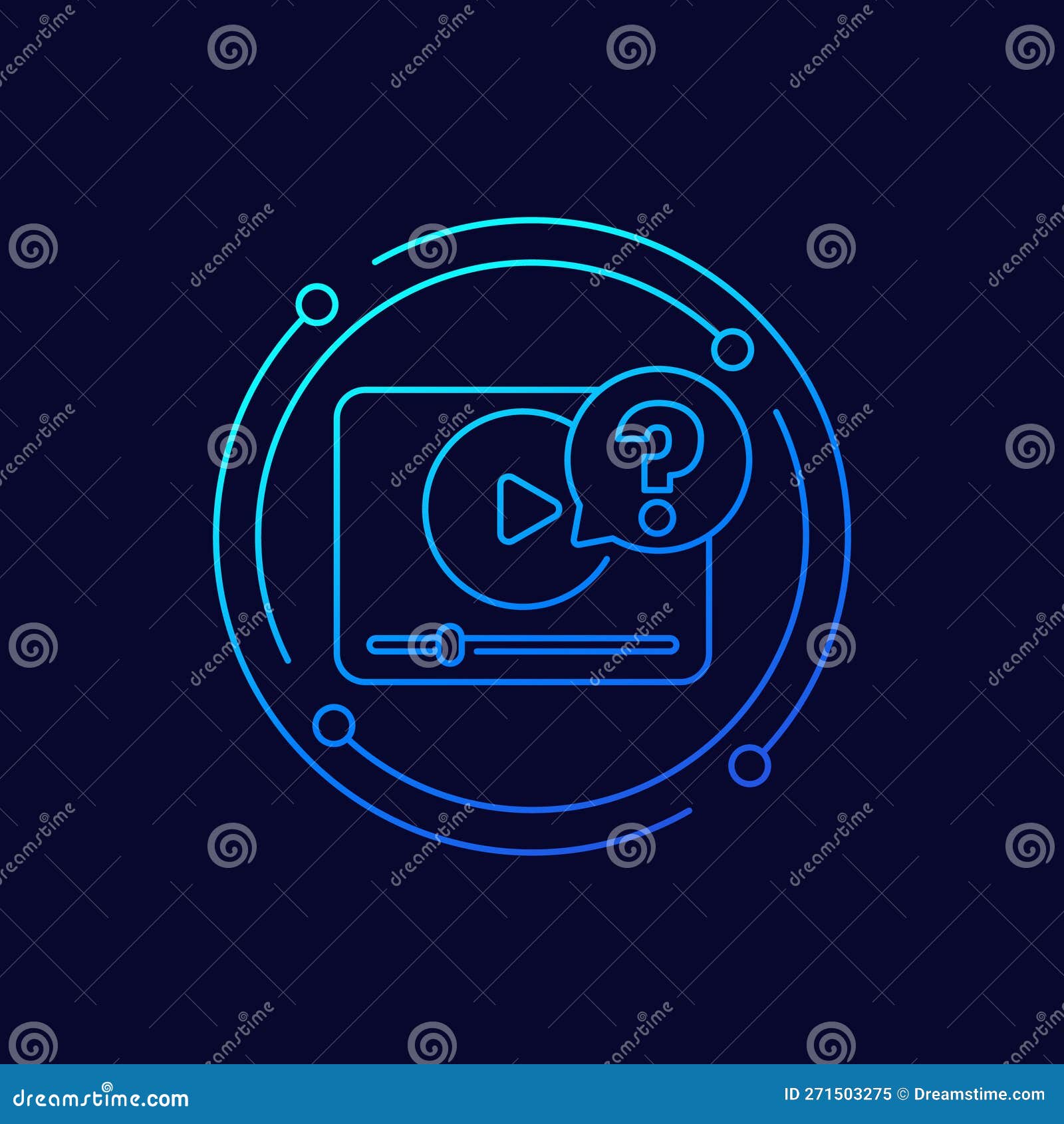 explainer video icon, linear 