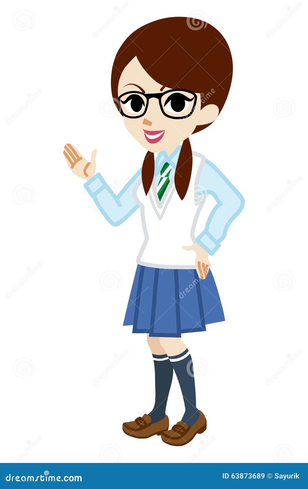 Explaining Schoolgirl stock vector. Illustration of guide 63873689