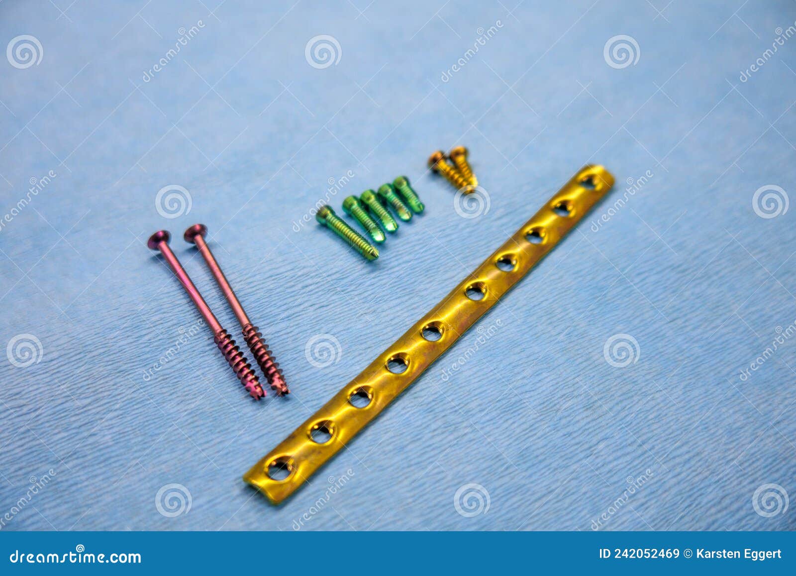 Titanium Surgical Plate And Titanium Screws For The Treatment Of A