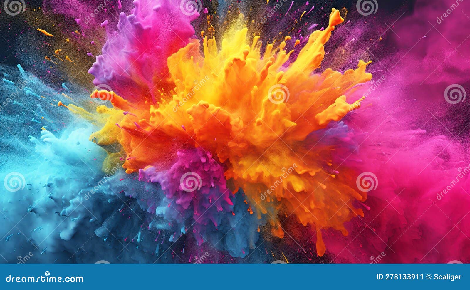 explode of color paint or powder, abstract colorful background, , generative ai