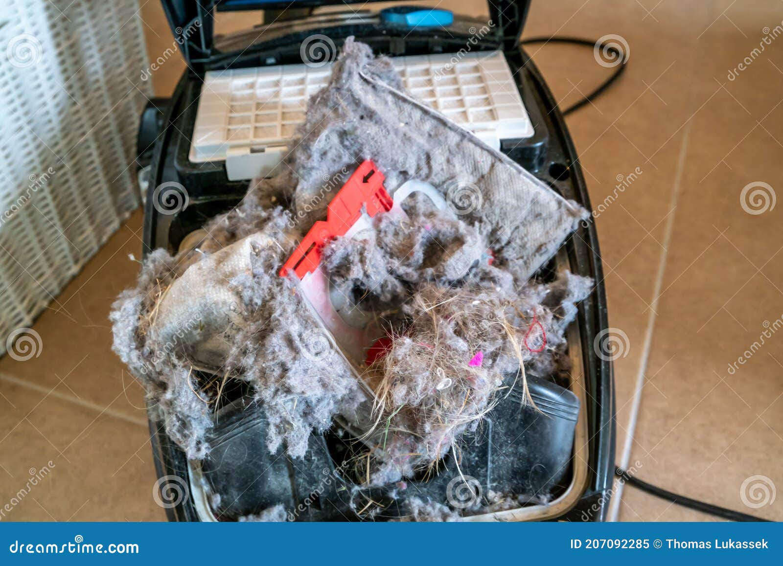 Exploded Hoover Dust Bag Producing Much Dirt Stock Image Image of