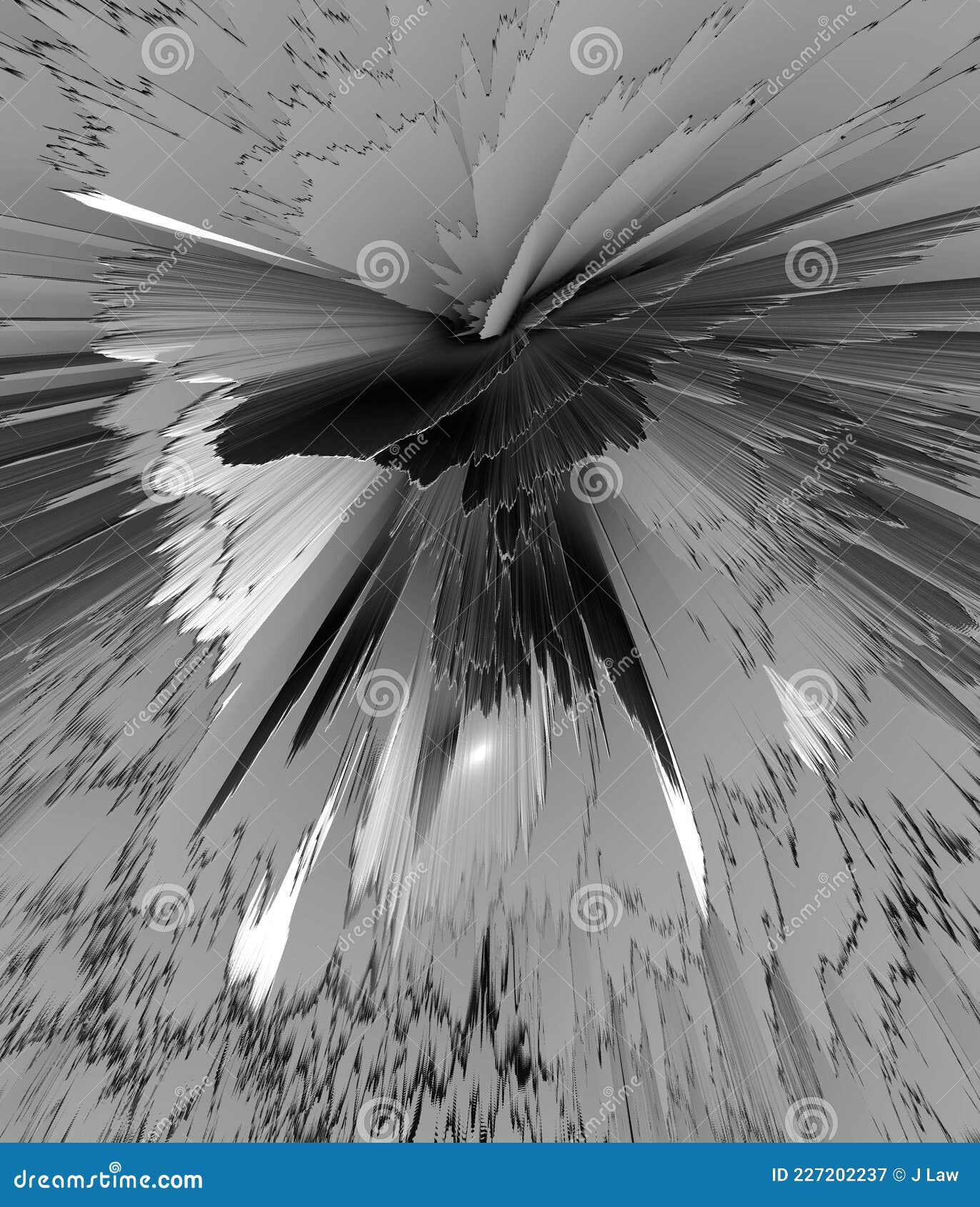 exploding 3d shades of grey coloured surface
