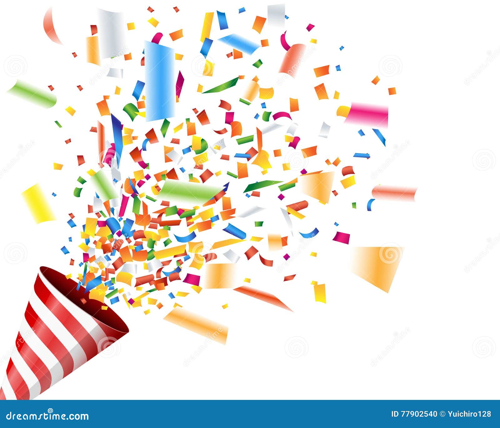 Exploding Party Popper with Confetti Stock Vector - Illustration of fiesta,  congratulate: 77902540