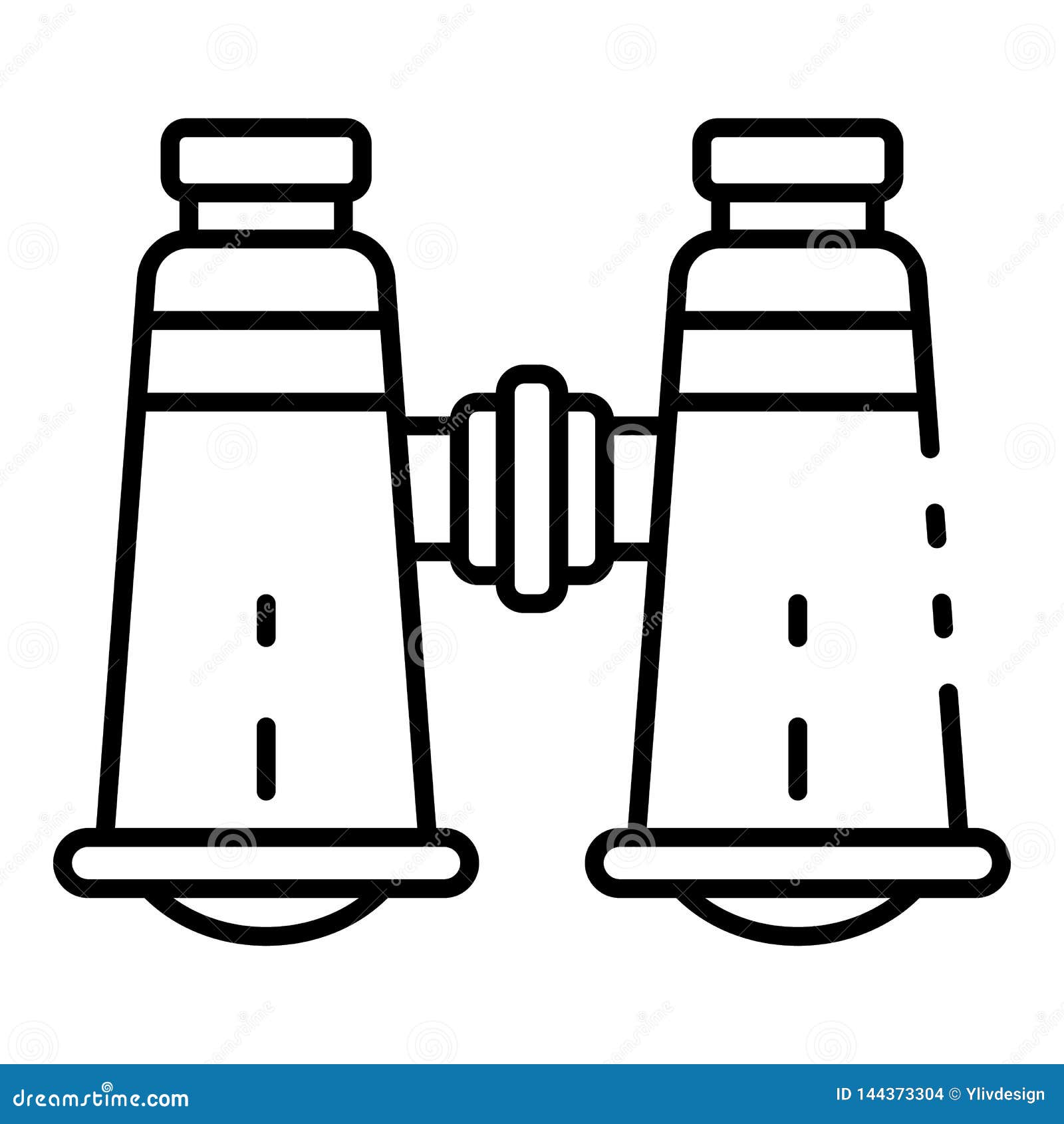 Explore Binoculars Icon, Outline Style Stock Vector Illustration of