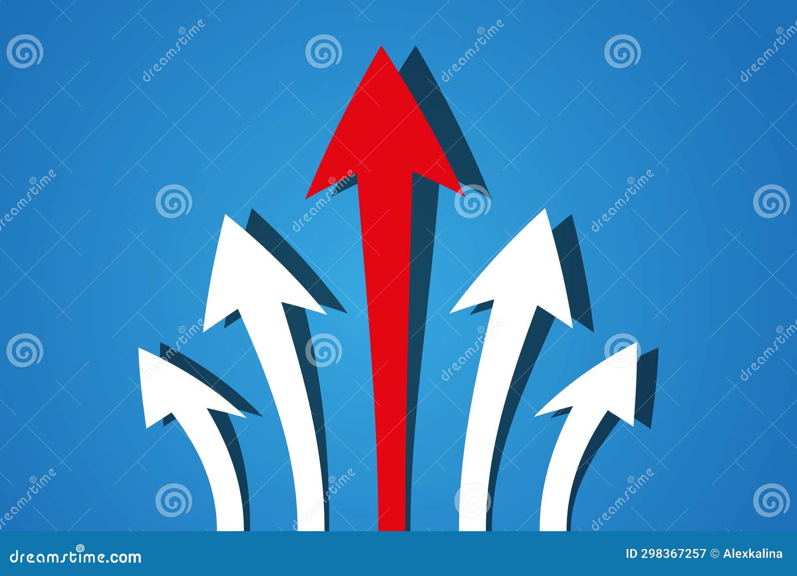 Explore the Concept of Leadership and Success with Arrows Pointing in