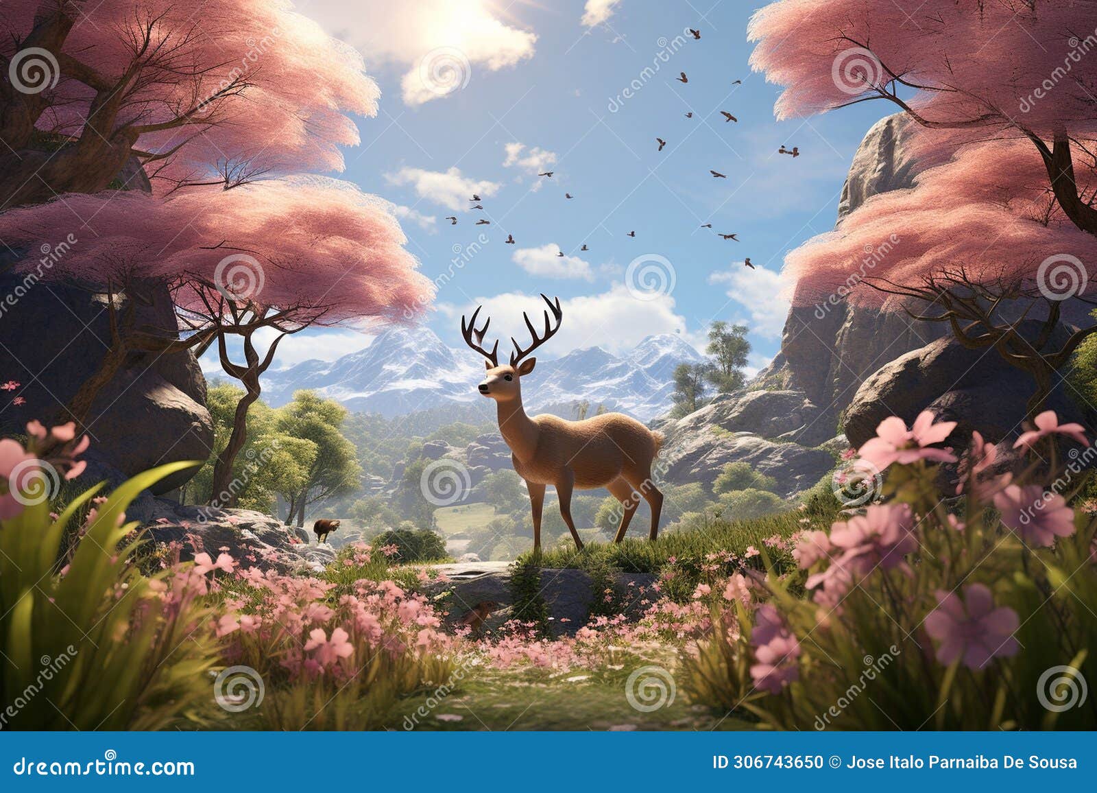 explore the theme of springtime wildlife. generative ai