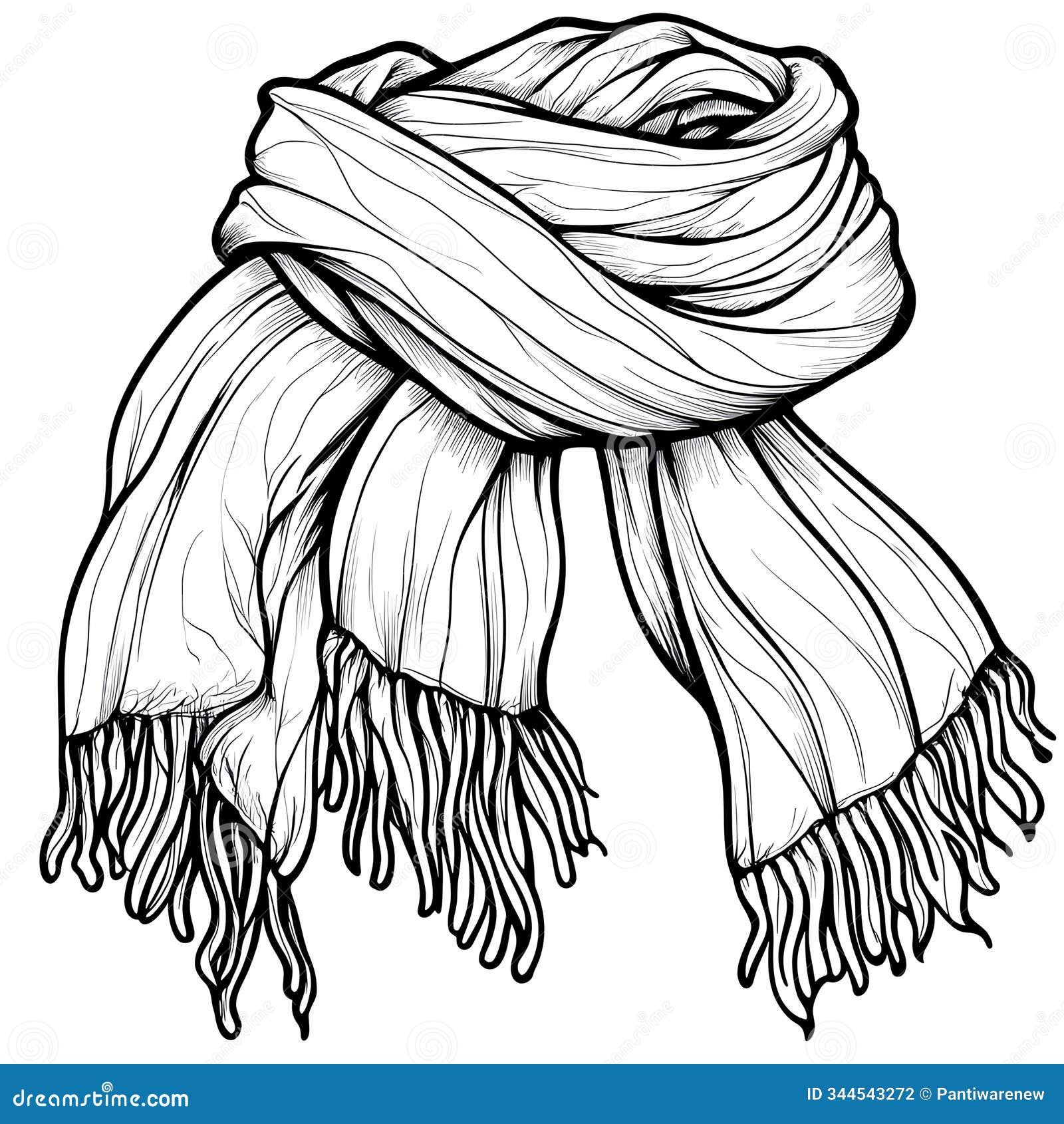 simple winter scarf coloring page for relaxation