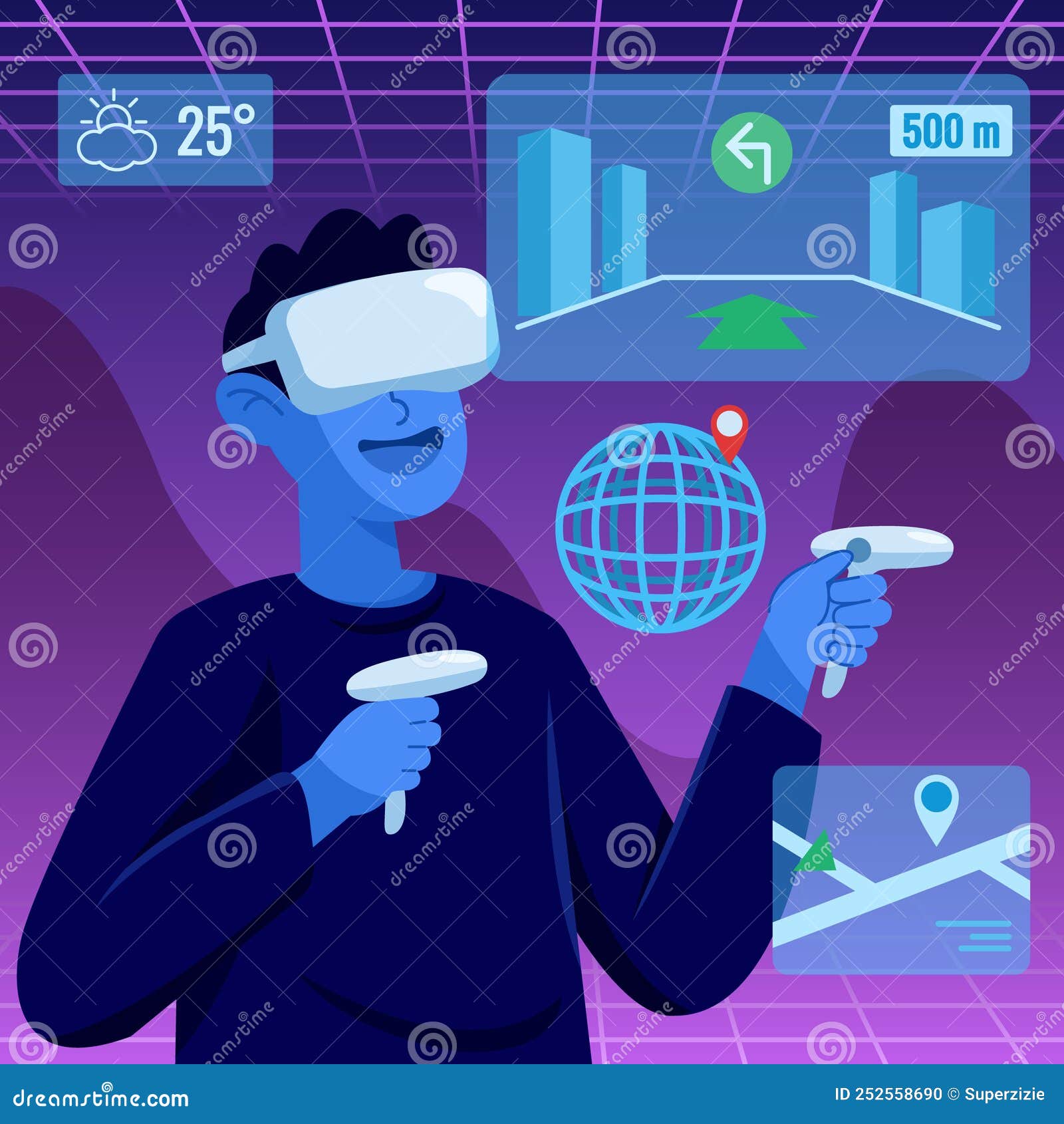 Exploring Augmented Reality Stock Vector Illustration of augmented