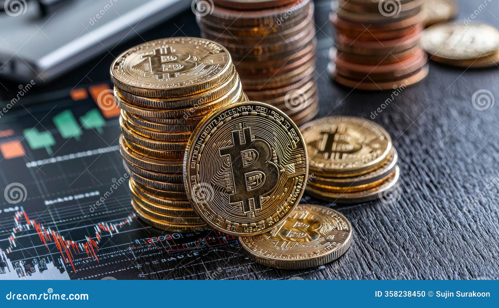 Exploring Business Finance and Cryptocurrency through the Lens of Digital  Transactions Piled High with Coins and Technology Stock Illustration -  Illustration of coin, tech: 358238450