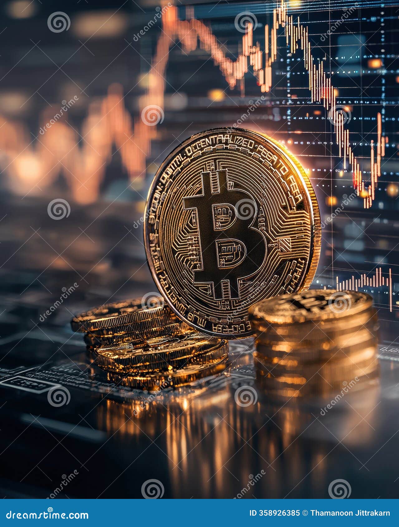 Exploring the Digital Era: Bitcoin on a Laptop Symbolizing Cryptocurrency  and Decentralized Finance Revolution Stock Illustration - Illustration of  landscape, wallet: 358926385