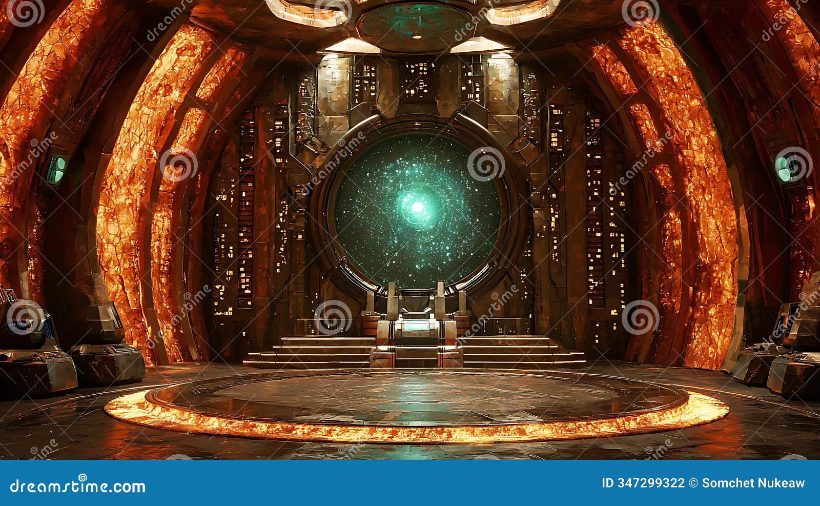 exploring the enigmatic realm of futuristic technology interiors a glowing portal to new dimensions and experiences