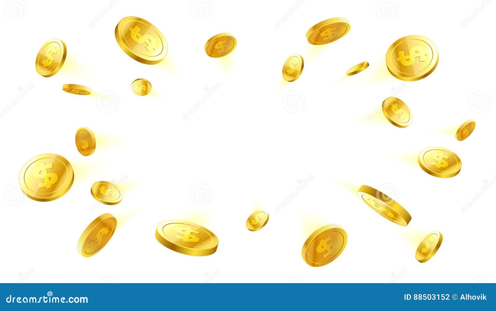 Explosion of Gold Coins with Place for Tex Stock Vector - Illustration of  currency, income: 88503152