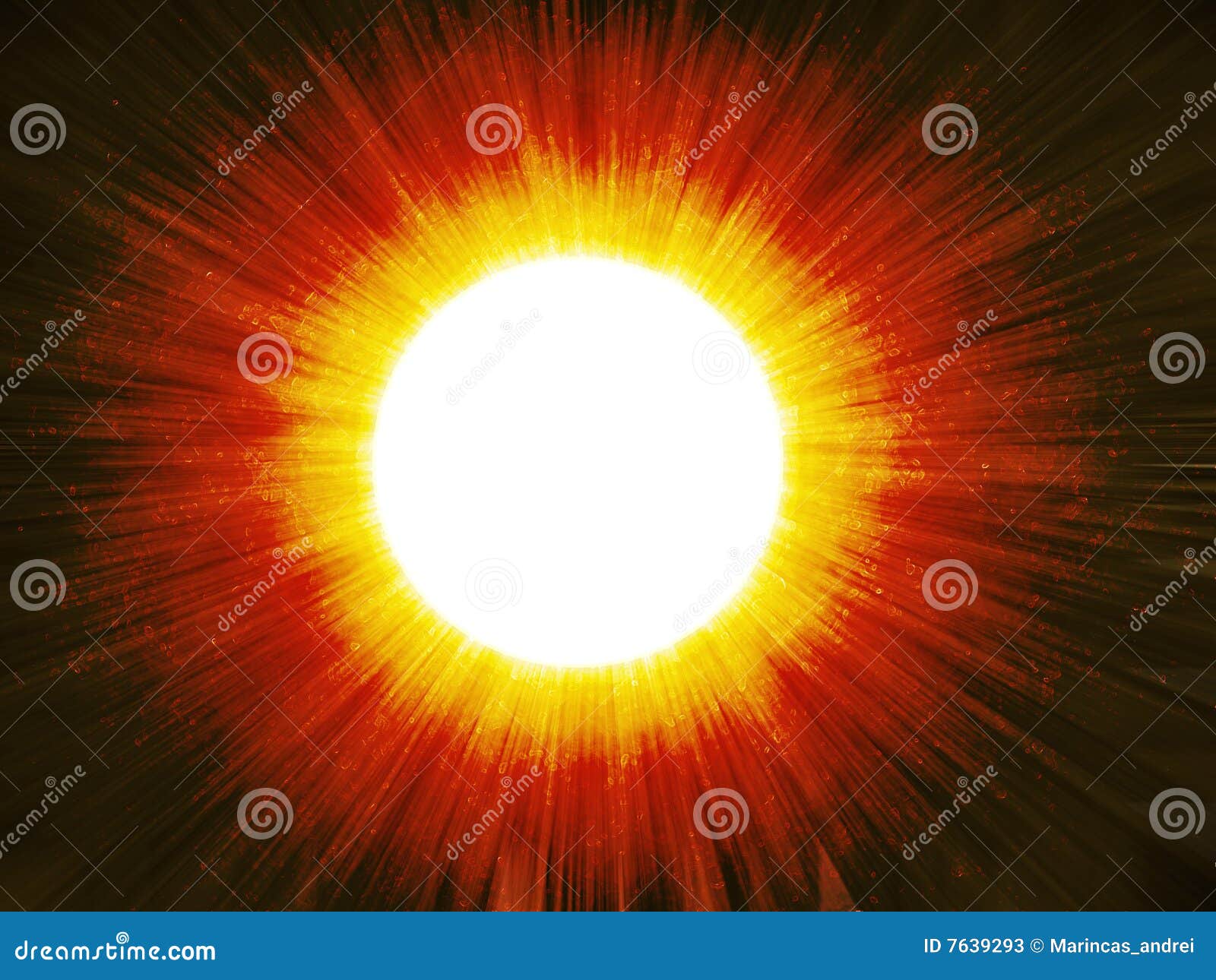 Explosion of the sun stock illustration. Illustration of color 7639293