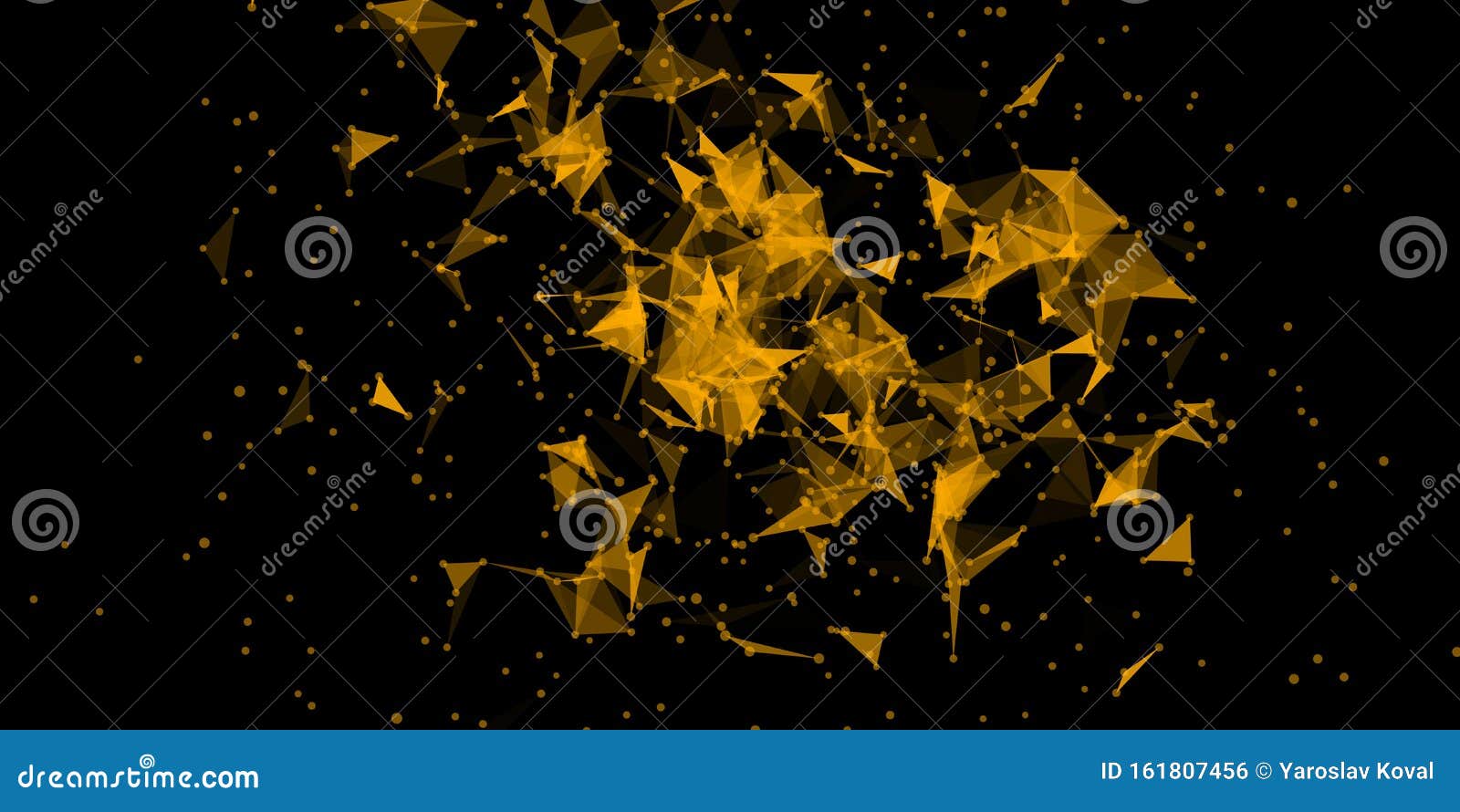 Explosion Triangles Data Stream Cloud Chaos Design Stock Illustration ...