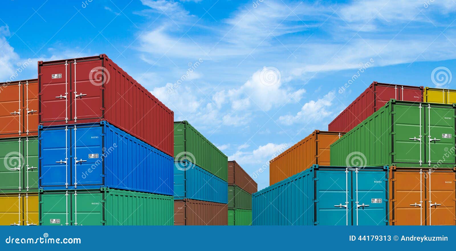 export or import shipping cargo container stacks