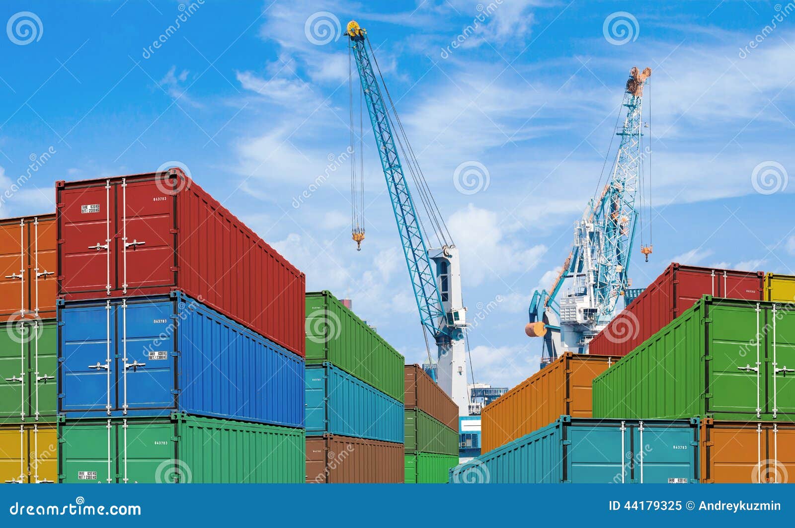 export or import shipping cargo container stacks