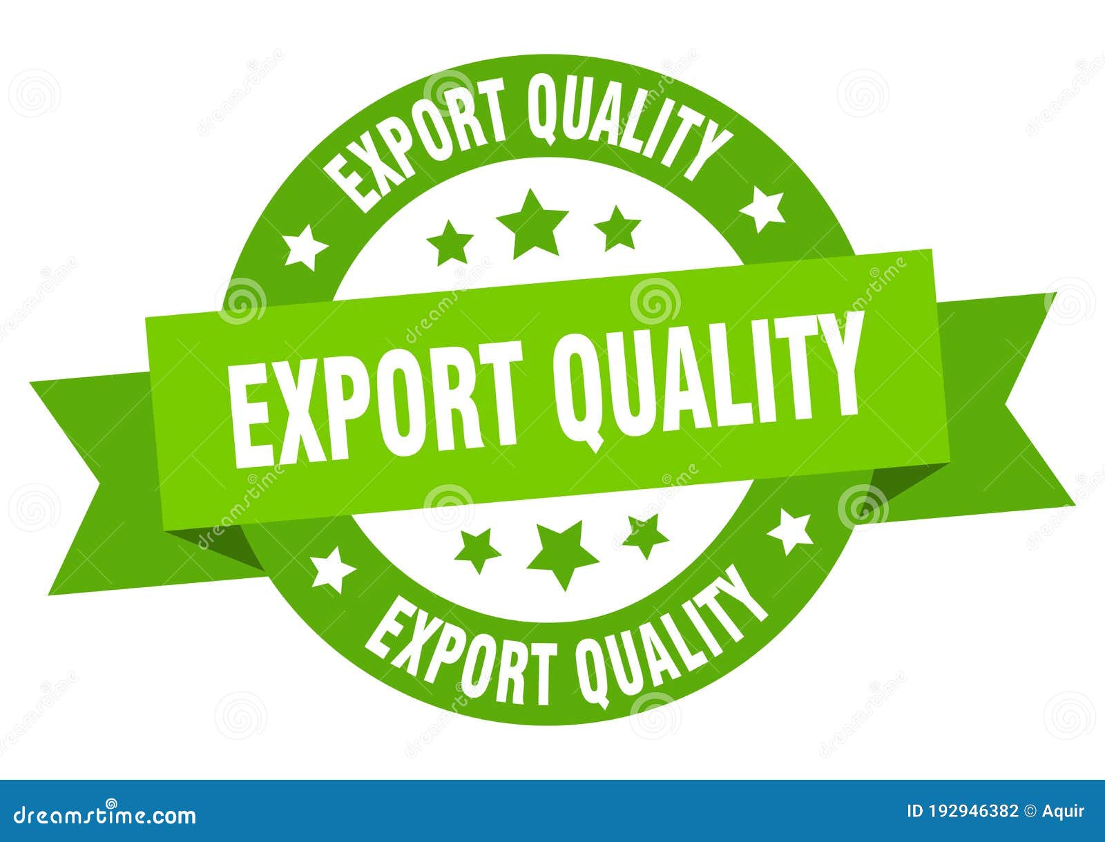 Export Quality Round Ribbon Isolated Label. Export Quality Sign Stock