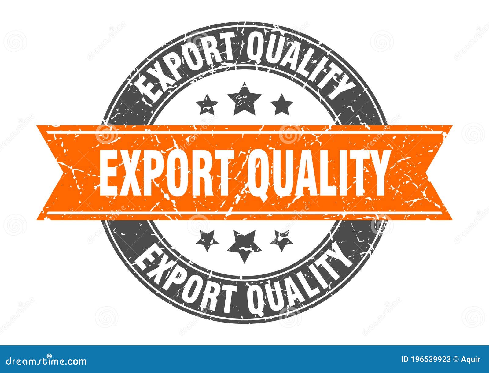 Export Quality Round Stamp with Ribbon. Label Sign Stock Vector