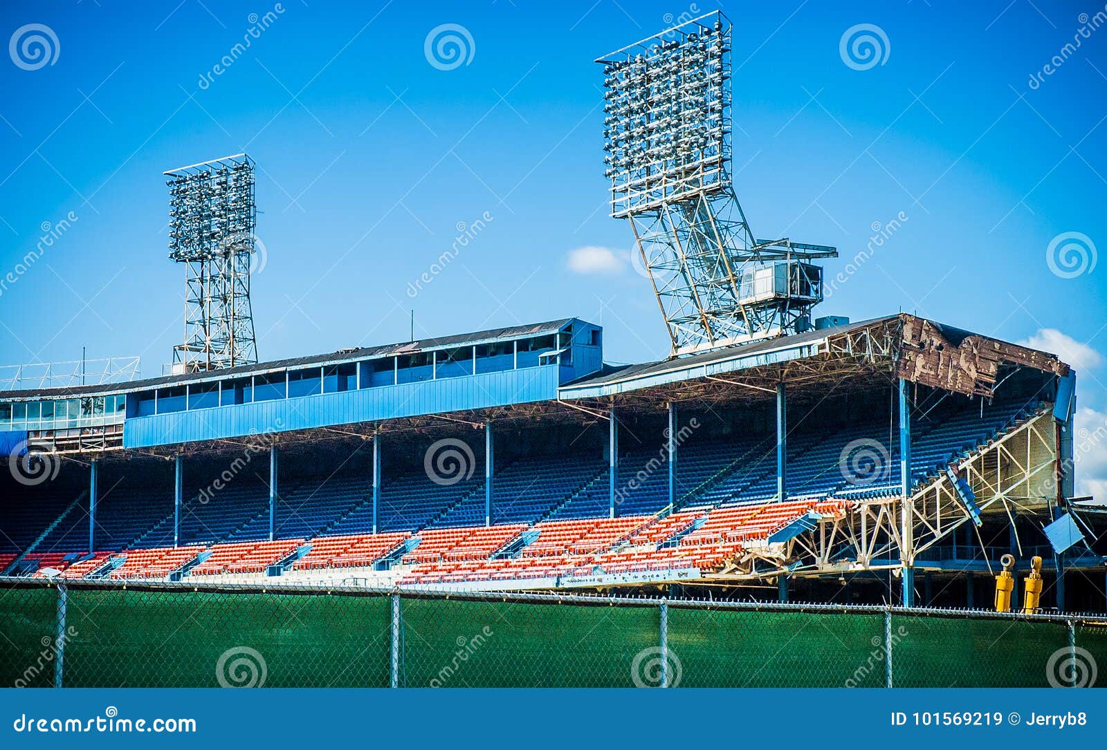 Detroits Old Tiger Stadium Demolition Stock Image - Image of