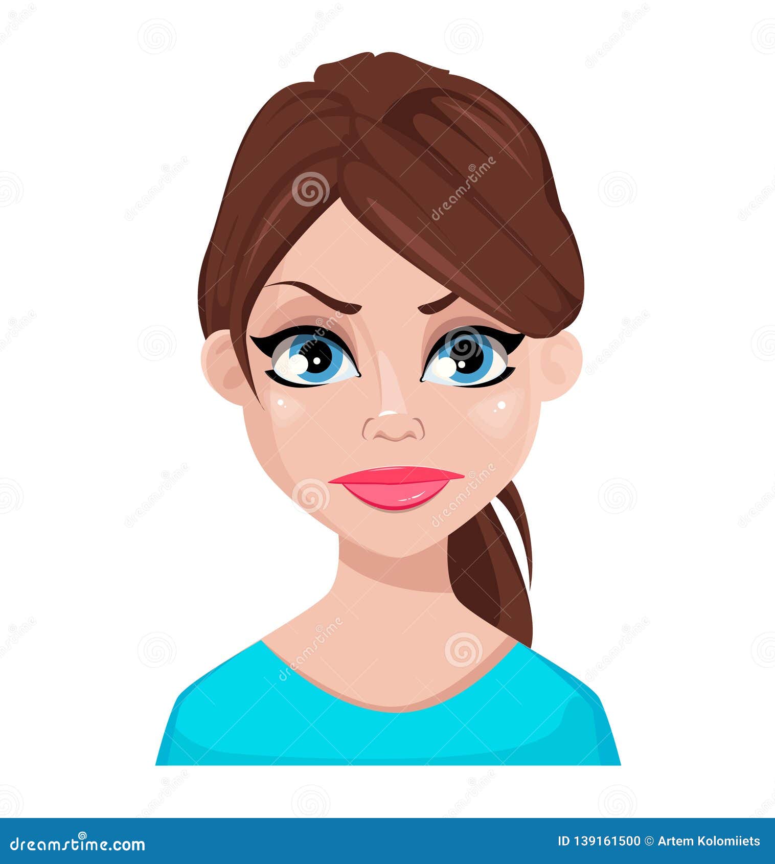 Expresiones De La Cara De La Mujer En Blusa Azul Ilustración del Vector - Ilustración de retrato, agujereado: 139161500 Expresiones De La Cara De La Mujer En Blusa Azul Ilustración del Vector - Ilustración de retrato, agujereado: 139161500