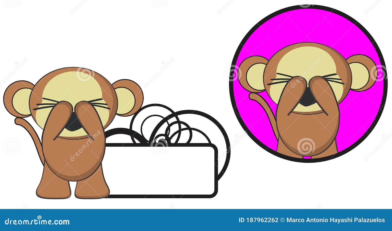 Adesivo Quadrado Bebê do macaco dos desenhos animados