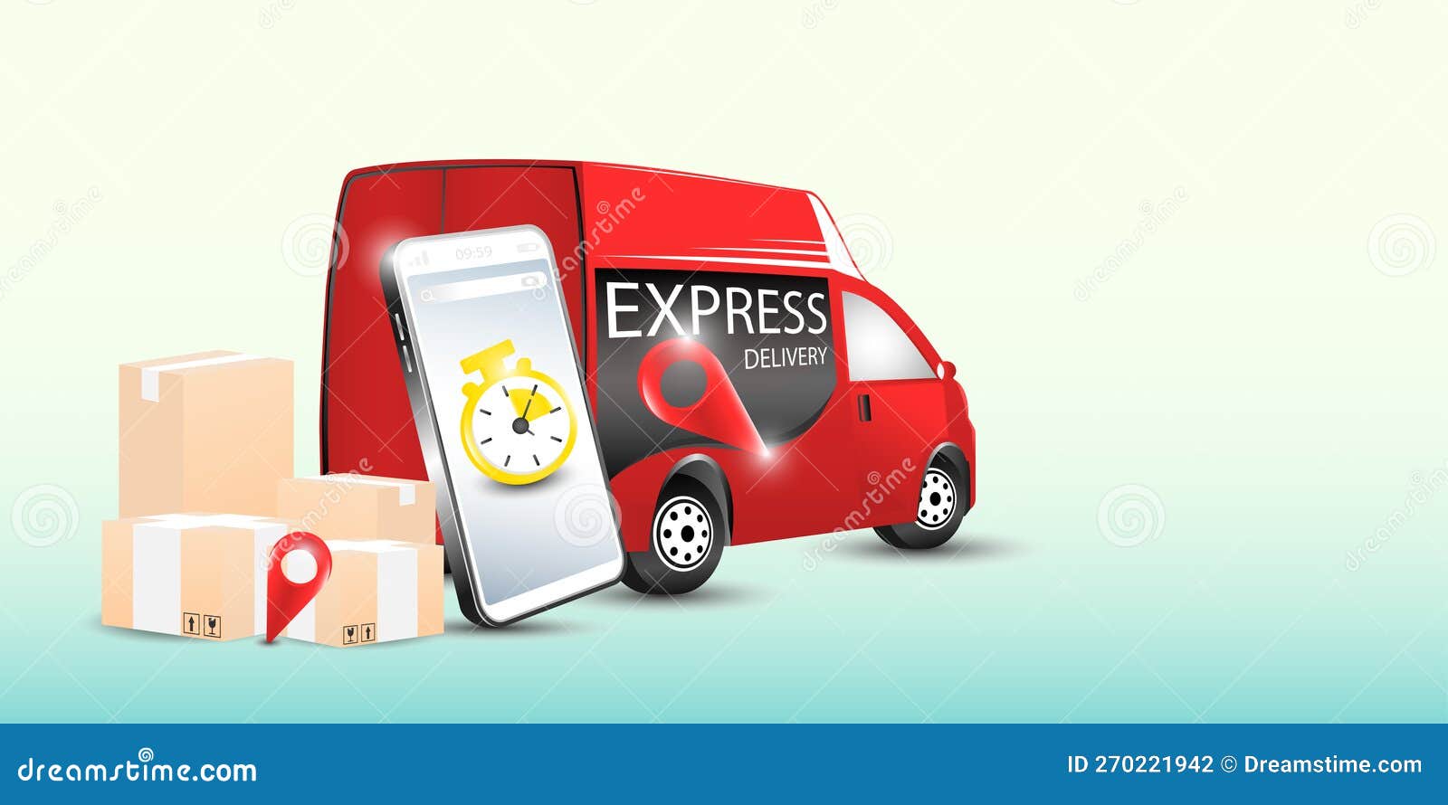 Express Delivery Customer Service, Vector Creative Design Concept