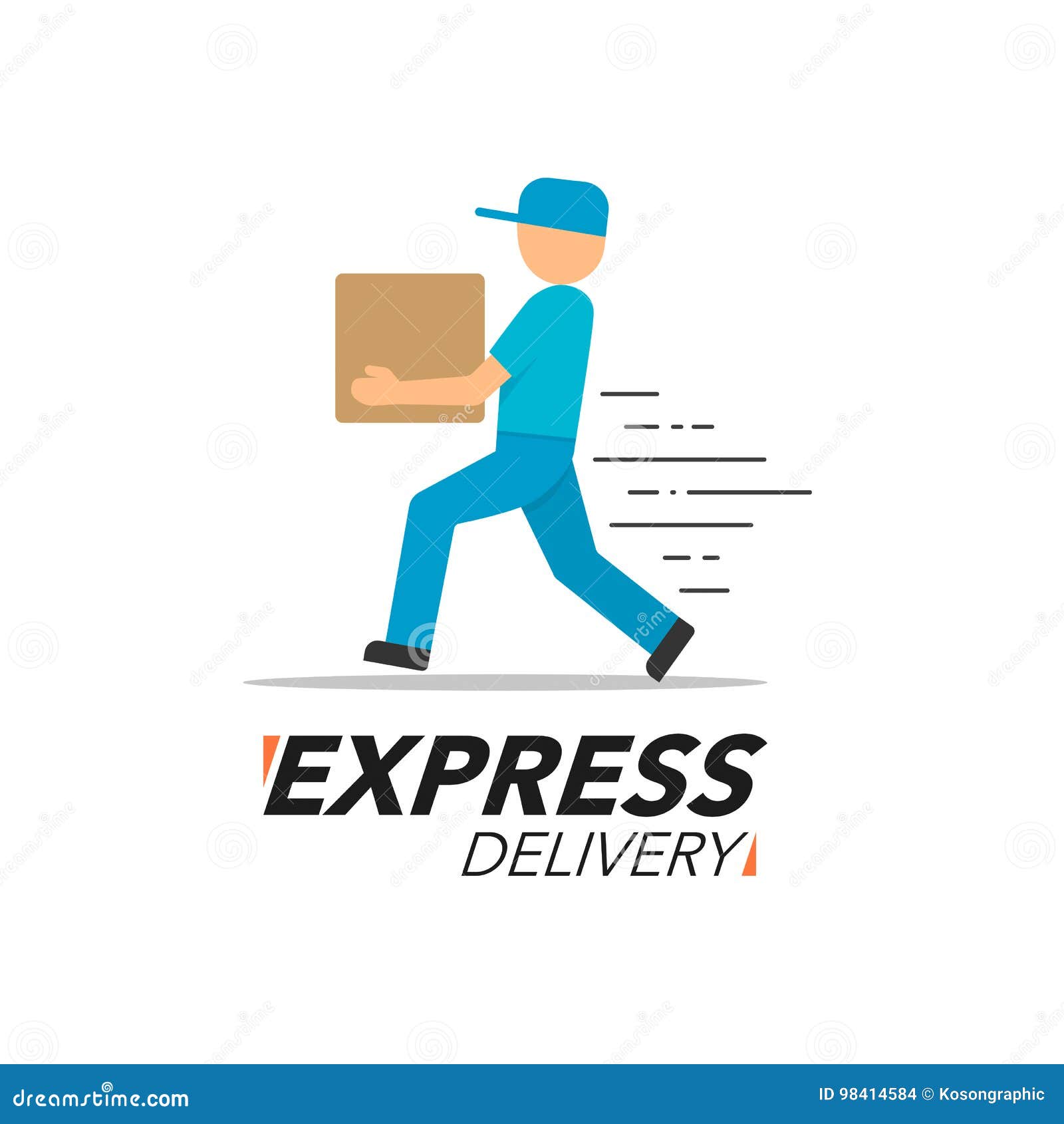 Express Delivery Icon Concept. Delivery Man Service, Order, Worldwide  Shipping Stock Vector - Illustration of move, retail: 98414584