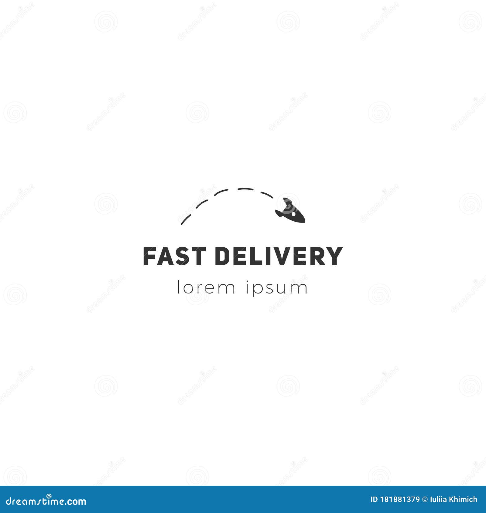 Express Mail, Fast Delivery Logo Template with Flying Rocket Vector ...