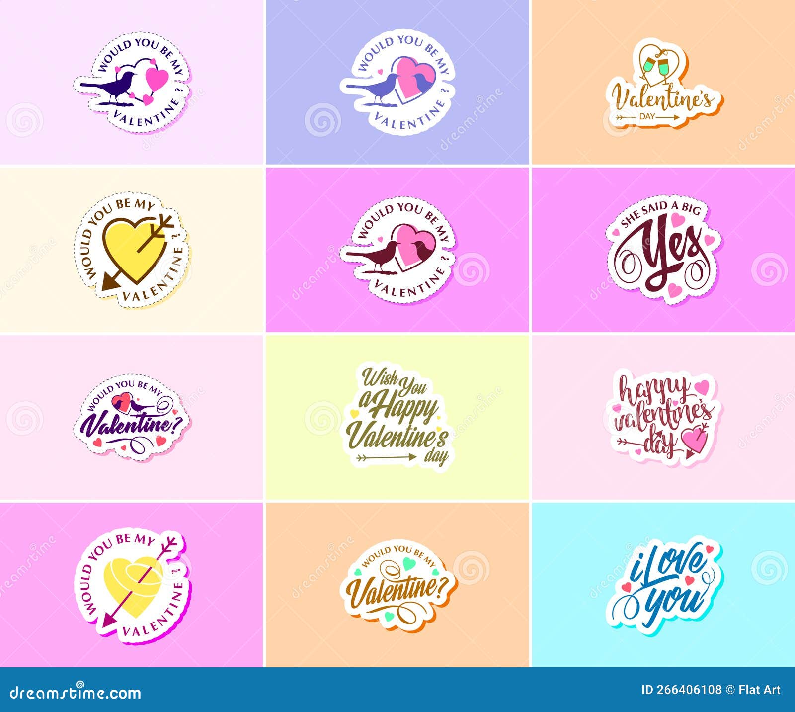 Express Your Love with Valentine S Day Graphics Stickers Stock Vector
